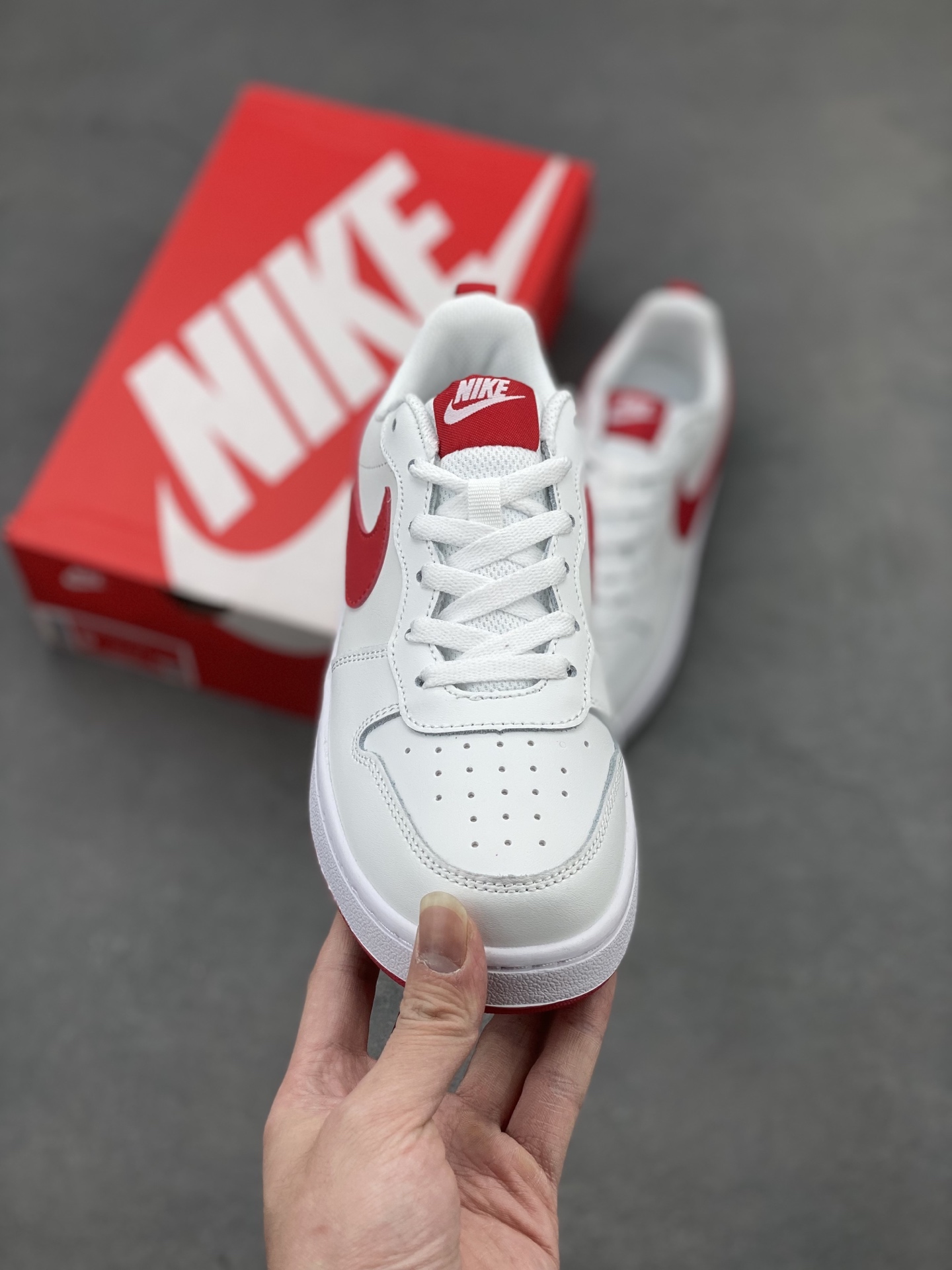 Nike Court Borough Low White/Red Leather Fashion Sneakers Unisex Shoes 3 i1741710948419 3269 0 1