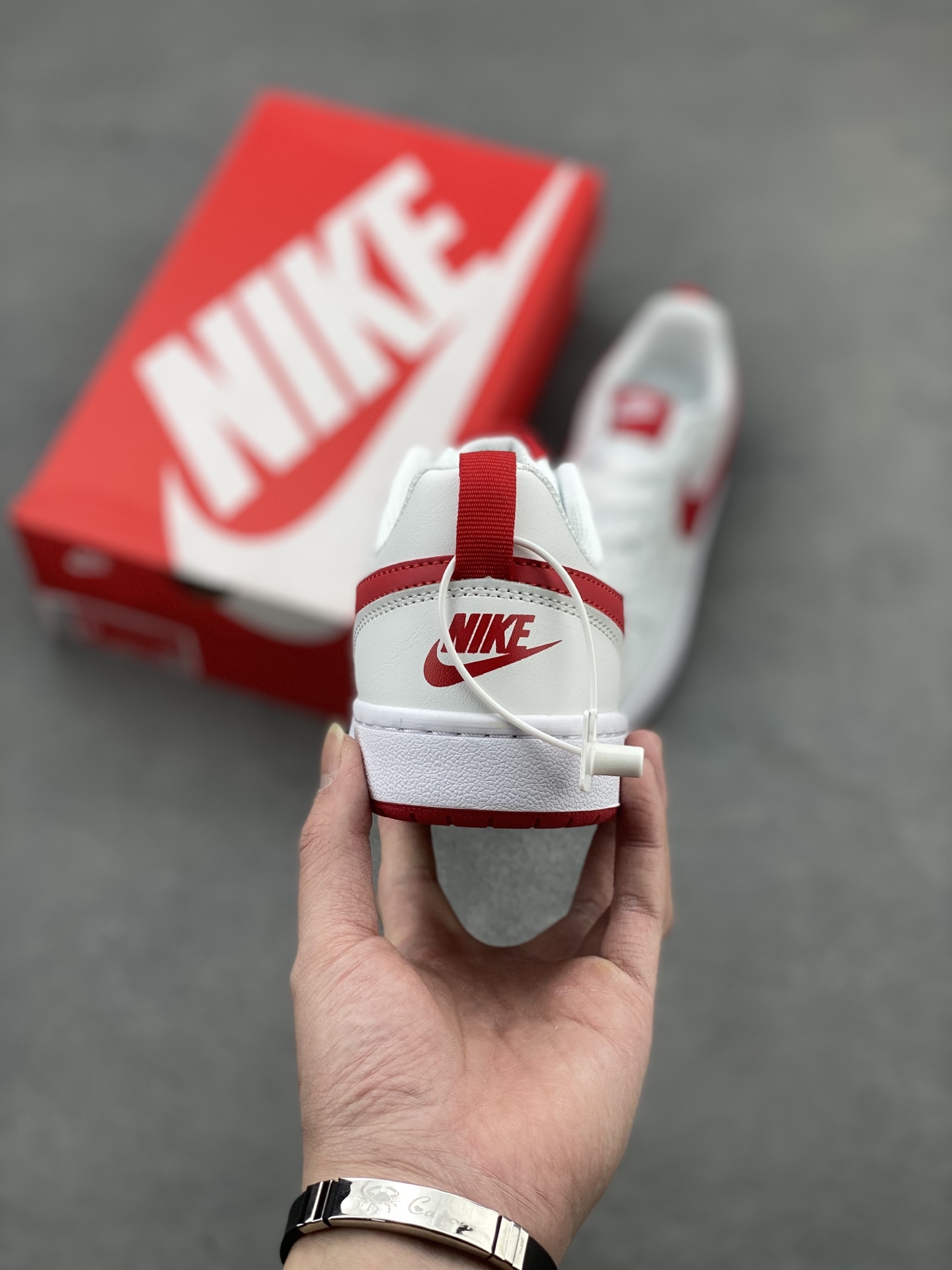 Nike Court Borough Low White/Red Leather Fashion Sneakers Unisex Shoes 5 i1741710948563 7904 0 3