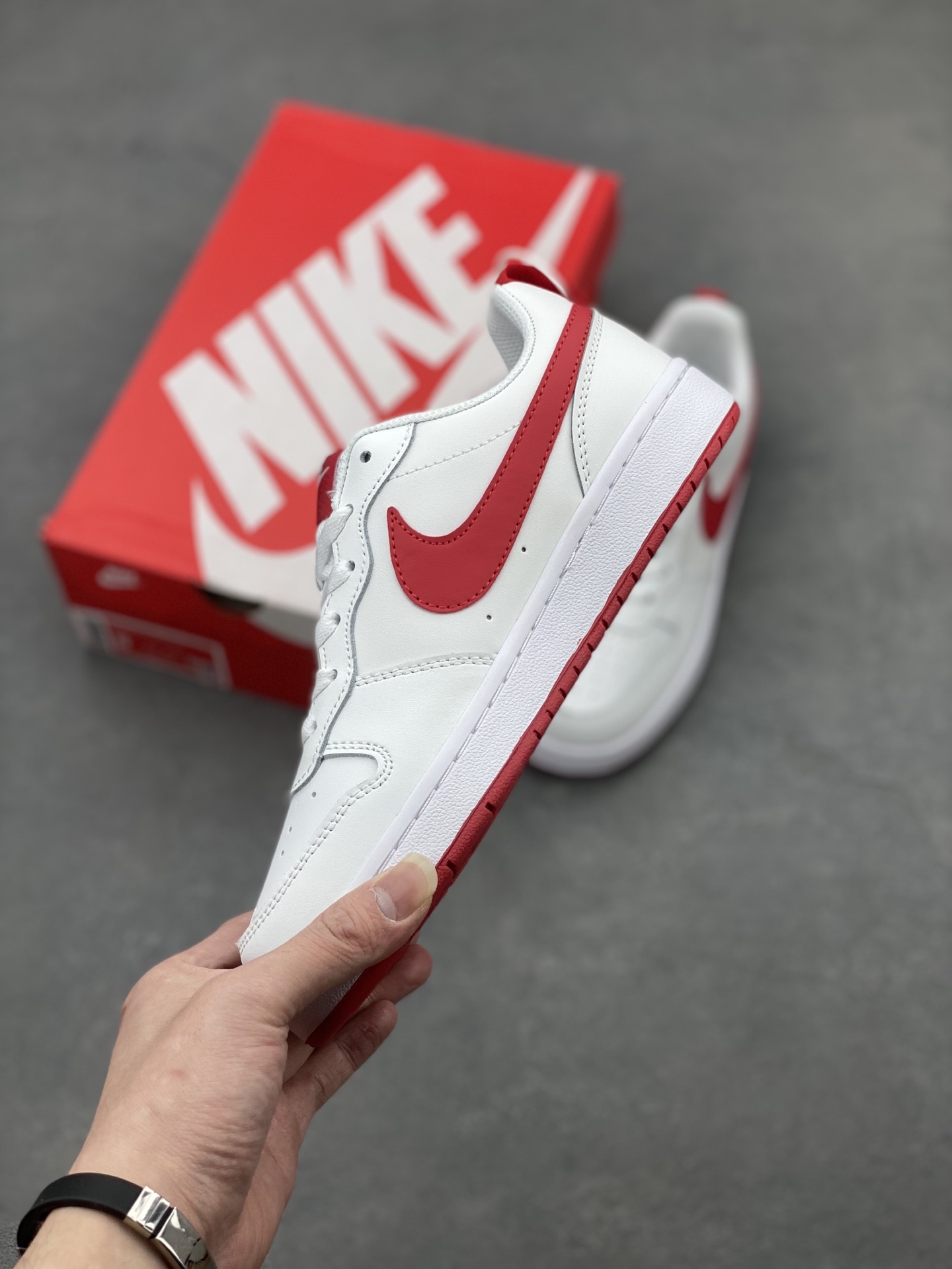 Nike Court Borough Low White/Red Leather Fashion Sneakers Unisex Shoes 4 i1741710949208 1637 0 2