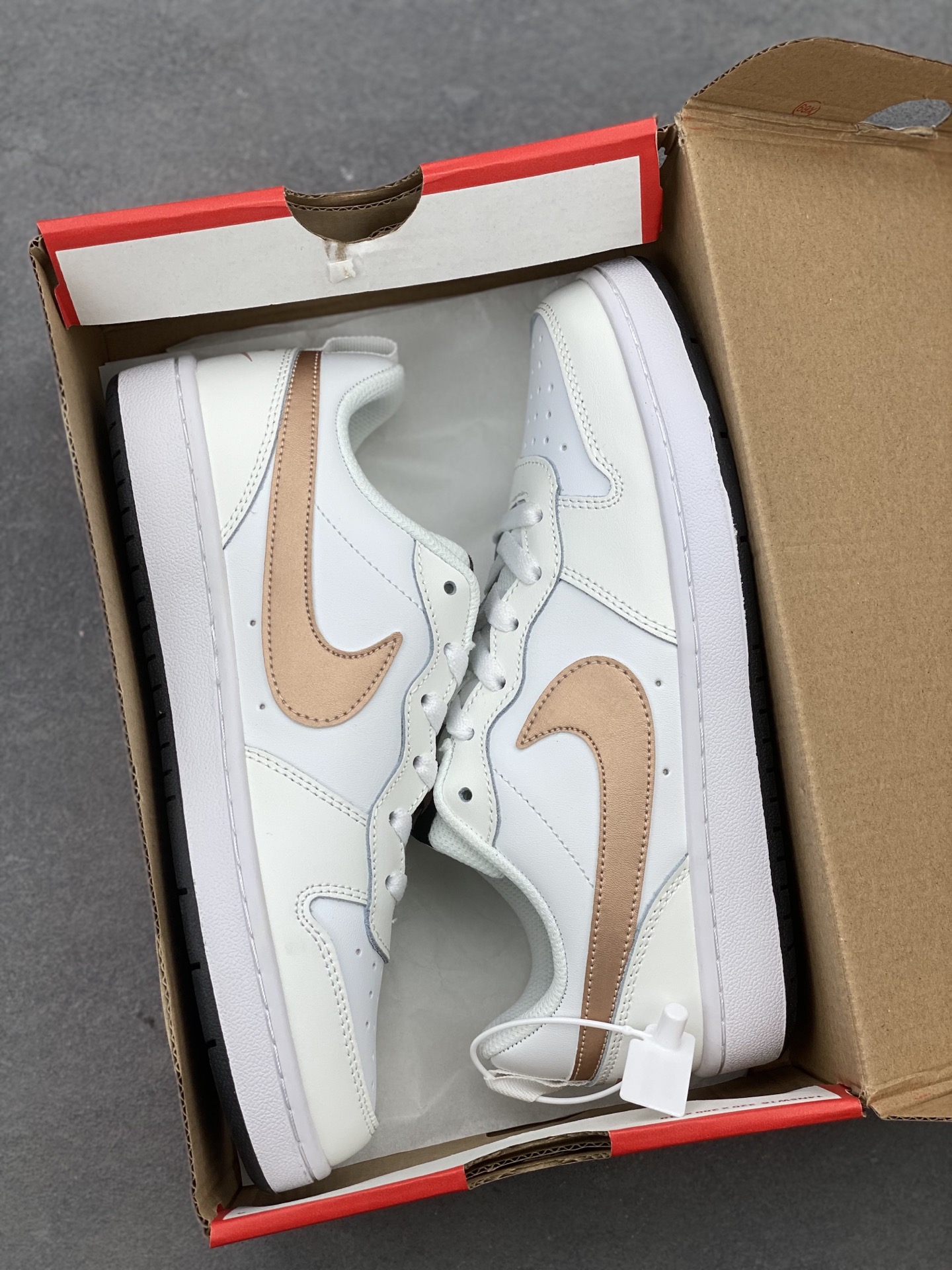 Nike Court Borough Low White/Tan Leather Sneakers - Timeless Style & Comfort 10 i1741711096774 2168 0 8
