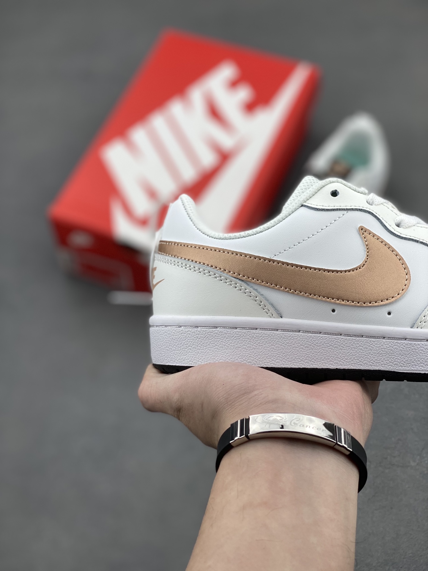 Nike Court Borough Low White/Tan Leather Sneakers - Timeless Style & Comfort 6 i1741711099021 1542 0 4