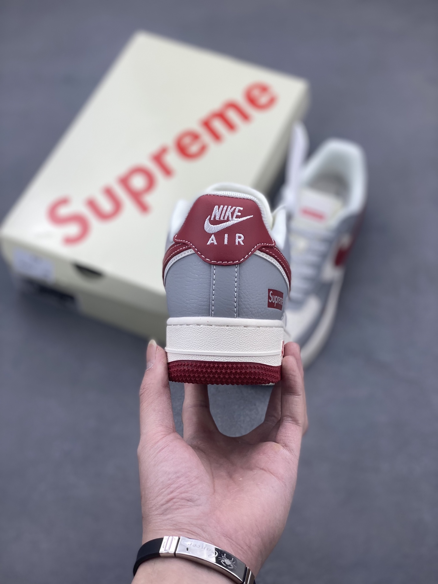 Nike Air Force 1 '07 Low Supreme Collab - Gray/Red Double Swoosh 5 i1742057480988 5656 0 3