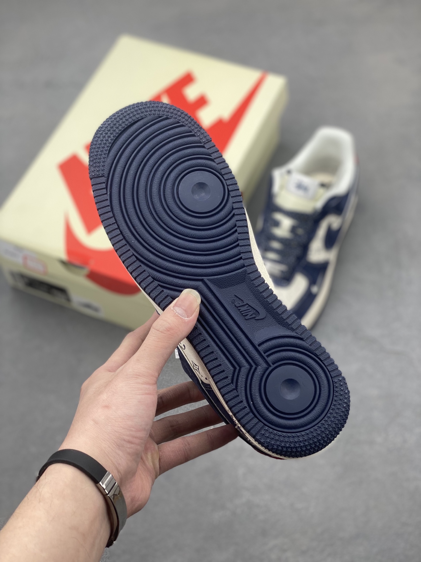 Nike Air Force 1 '07 Low Stussy Collab Deep Blue Red Print Sneakers 7 i1742057661873 3260 0 5