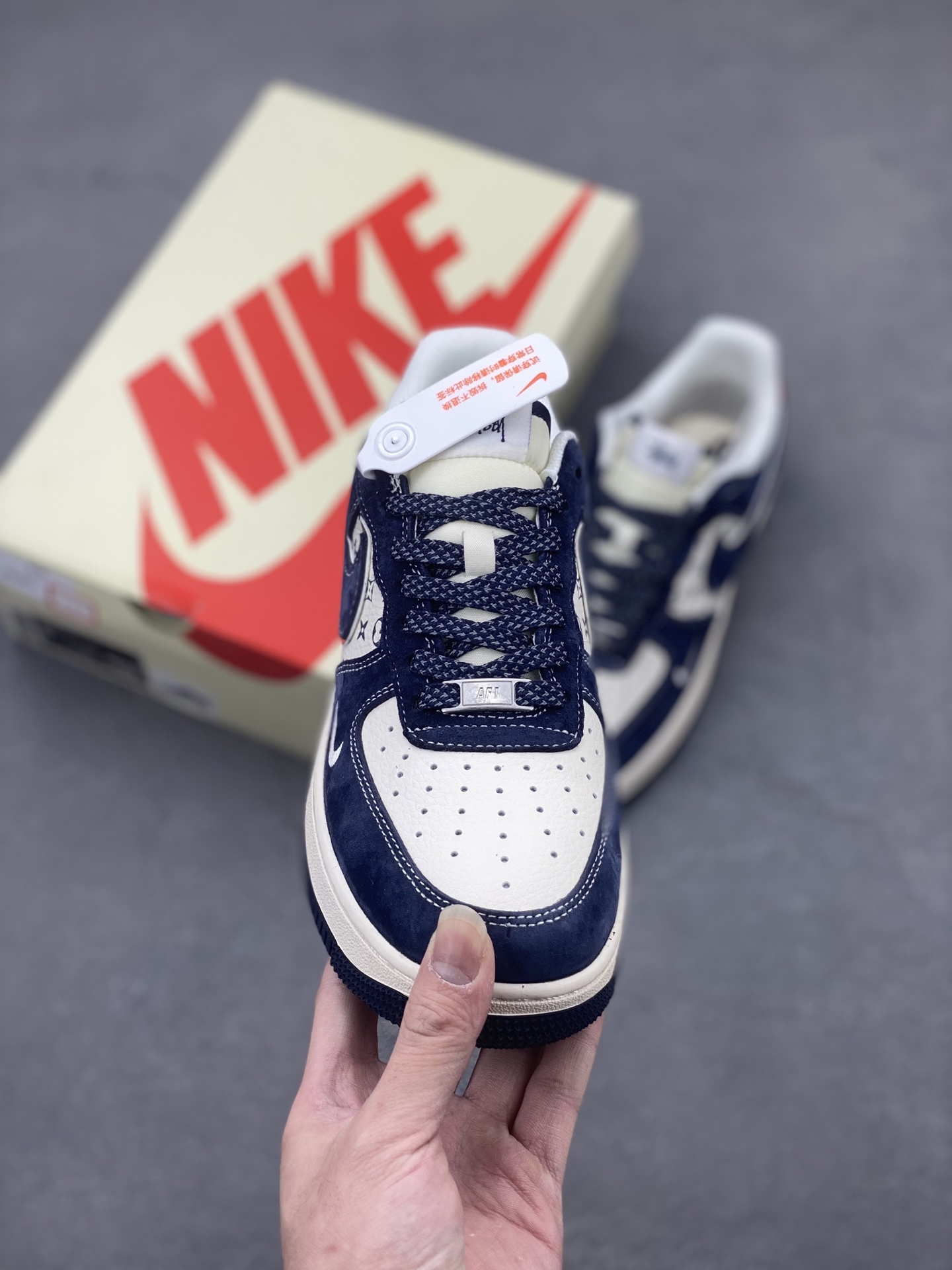 Nike Air Force 1 '07 Low Stussy Collab Deep Blue Red Print Sneakers 3 i1742057662009 1659 0 1