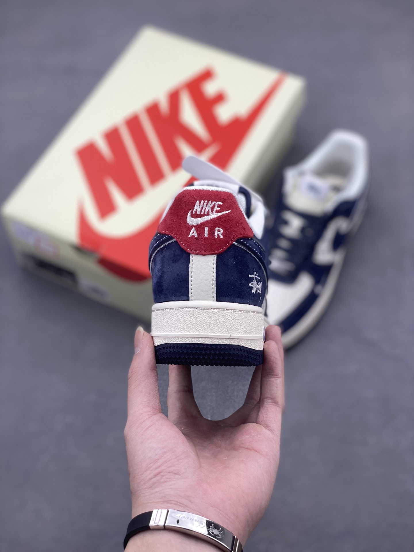 Nike Air Force 1 '07 Low Stussy Collab Deep Blue Red Print Sneakers 5 i1742057664333 4012 0 3