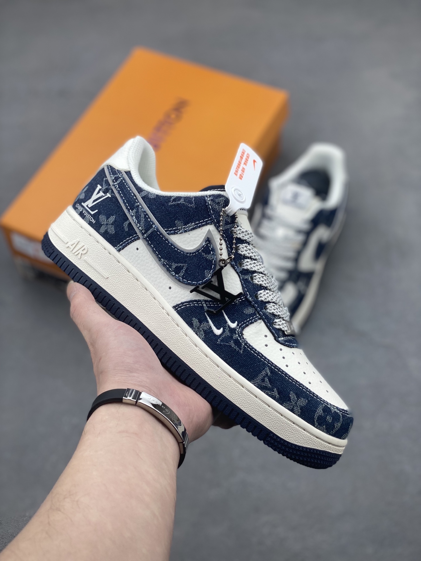 Nike Air Force 1 '07 Low Louis Vuitton Collab Sneakers - Deep Sea Blue 2 i1742057800413 3520 0 0