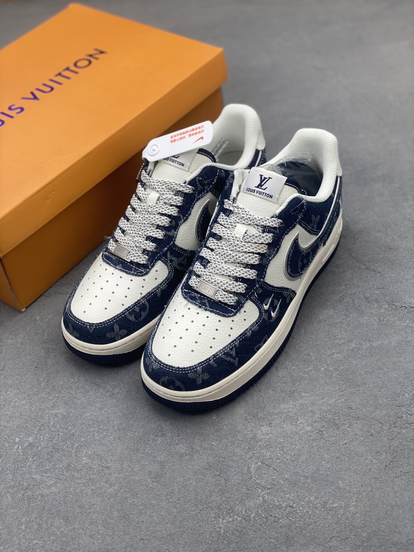 Nike Air Force 1 '07 Low Louis Vuitton Collab Sneakers - Deep Sea Blue 9 i1742057800414 9335 0 7