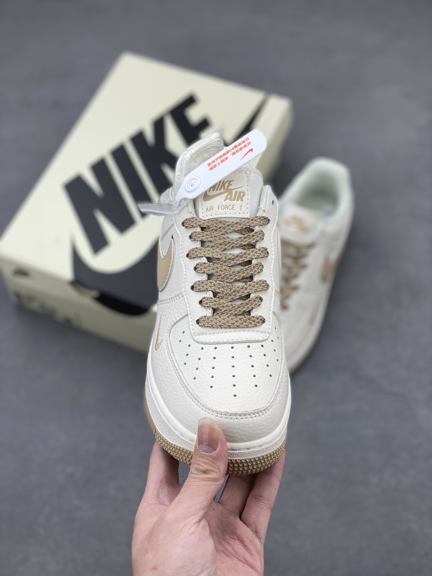 Nike Air Force 1 Low '07 "QR Code" Beige Gold Casual Sneakers CU1836-965 3 i1742058409569 6683 0 1