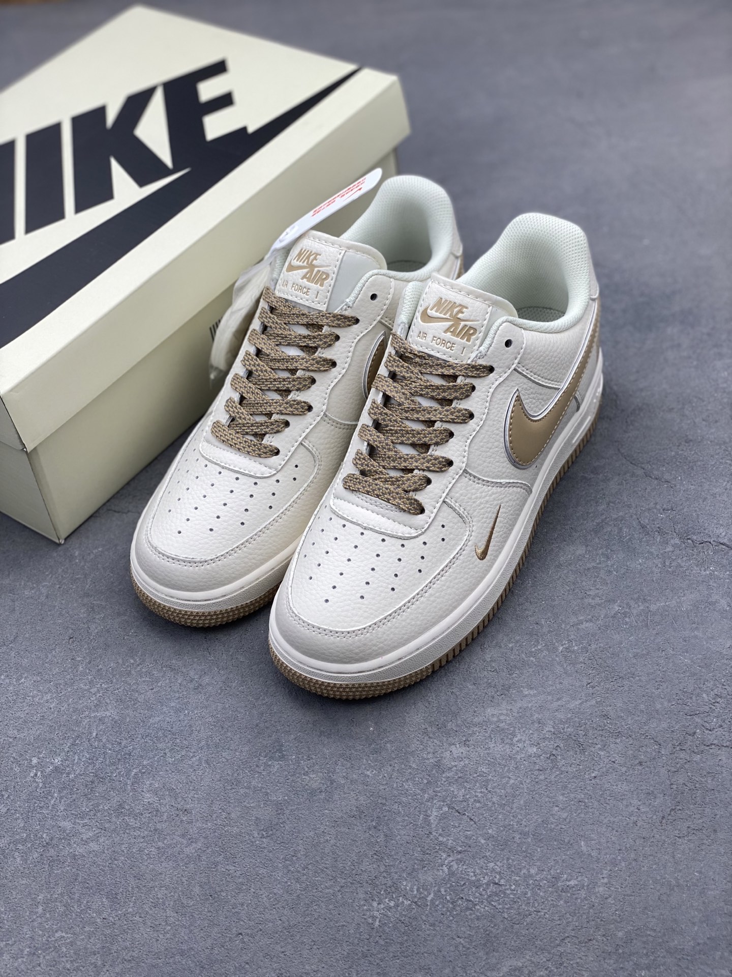 Nike Air Force 1 Low '07 "QR Code" Beige Gold Casual Sneakers CU1836-965 9 i1742058411633 9189 0 7