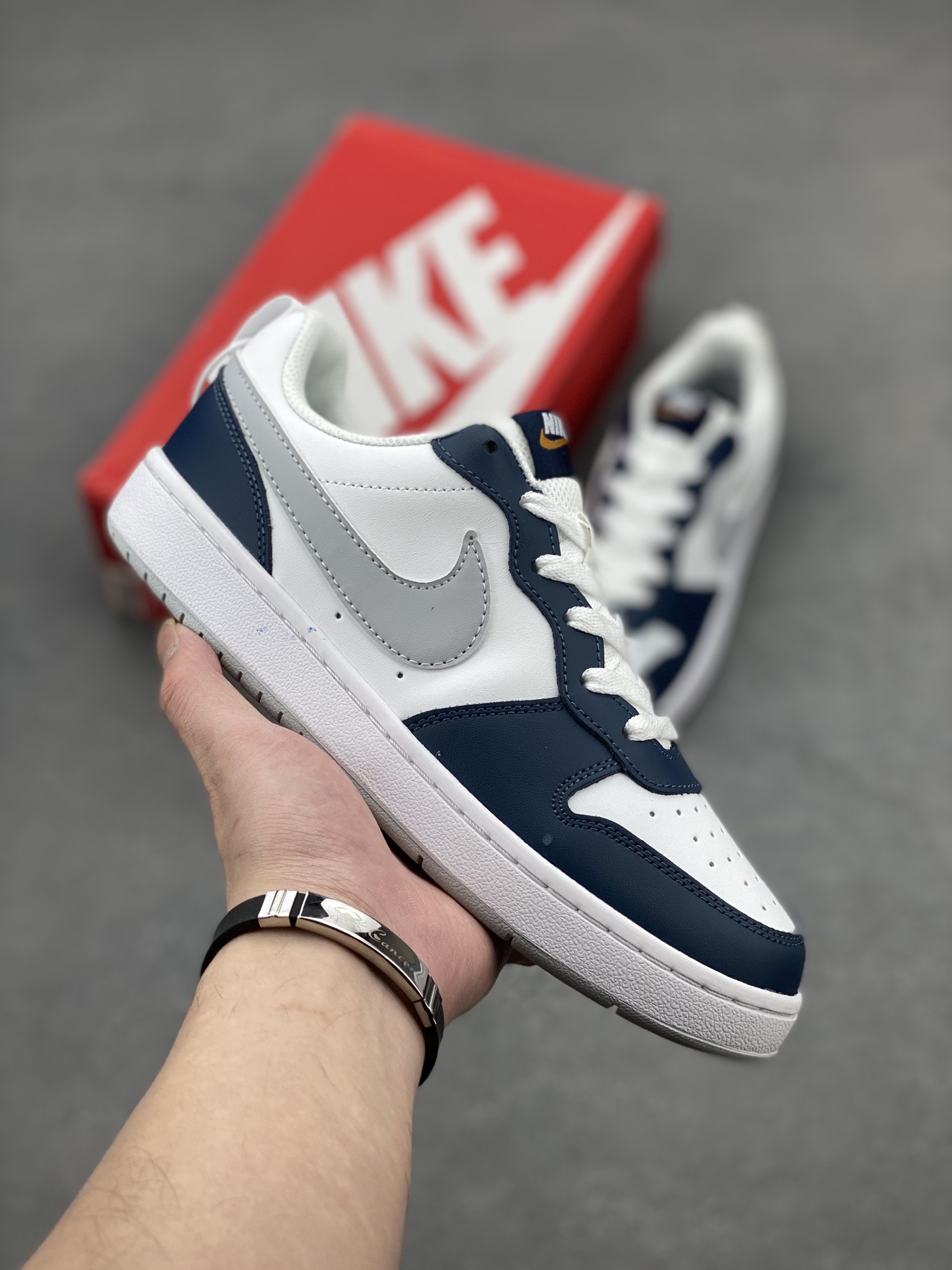 Nike Court Borough Low White/Navy Sneakers - Classic, Durable, and Comfortable 2 i1742143929144 8073 0 0