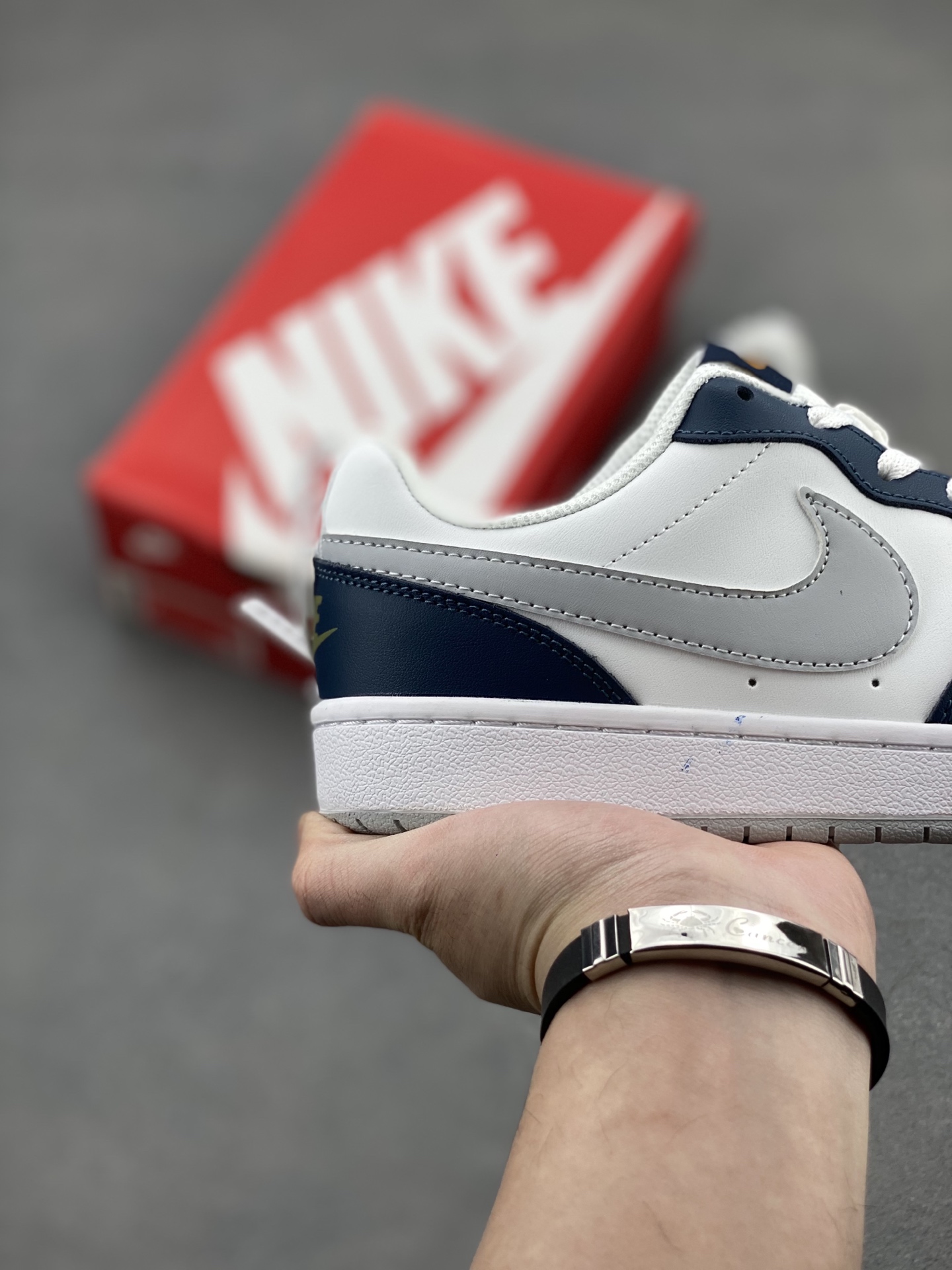 Nike Court Borough Low White/Navy Sneakers - Classic, Durable, and Comfortable 6 i1742143931508 9066 0 4