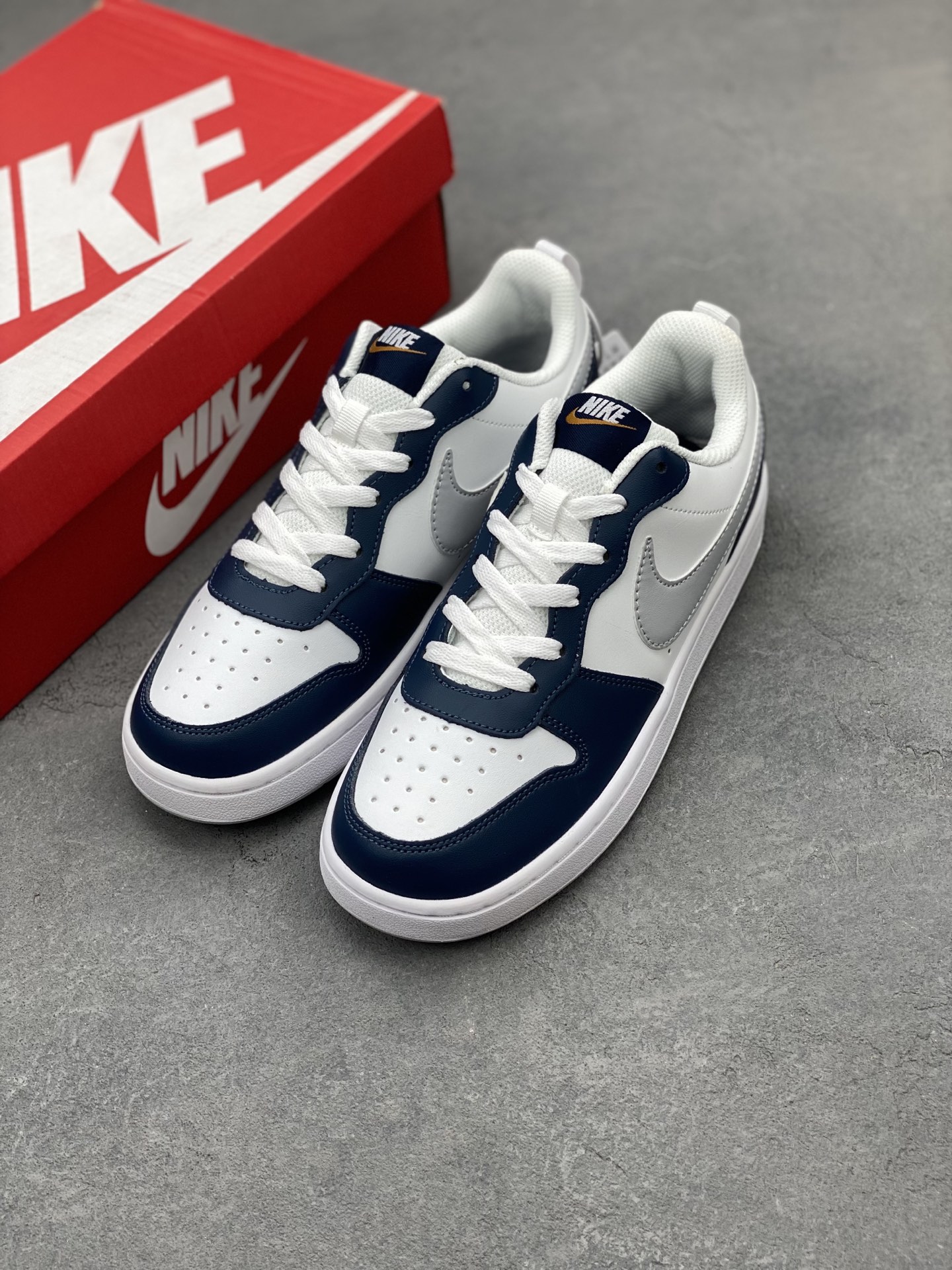 Nike Court Borough Low White/Navy Sneakers - Classic, Durable, and Comfortable 9 i1742143939455 1678 0 7