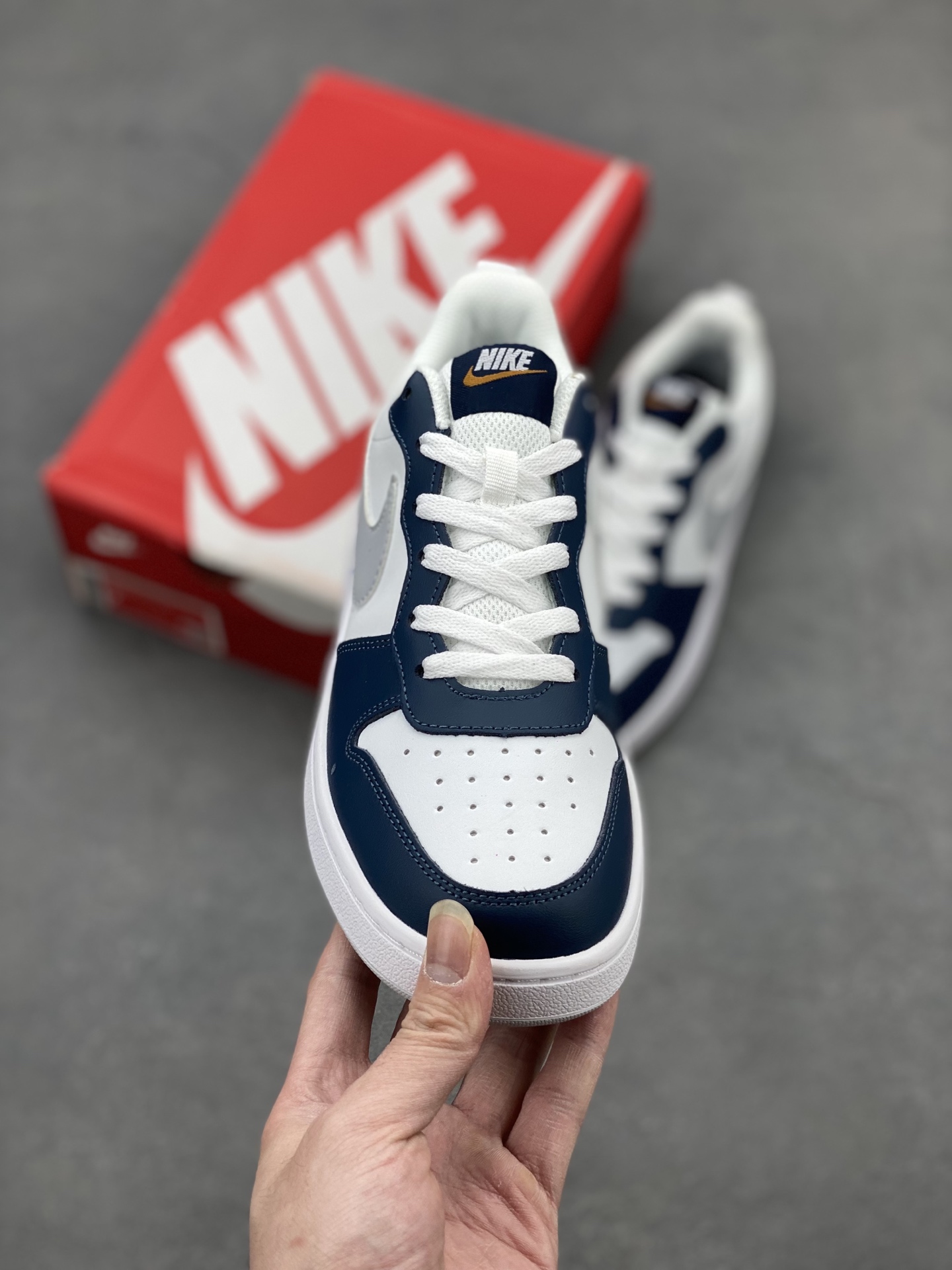 Nike Court Borough Low White/Navy Sneakers - Classic, Durable, and Comfortable 3 i1742143946876 6478 0 1