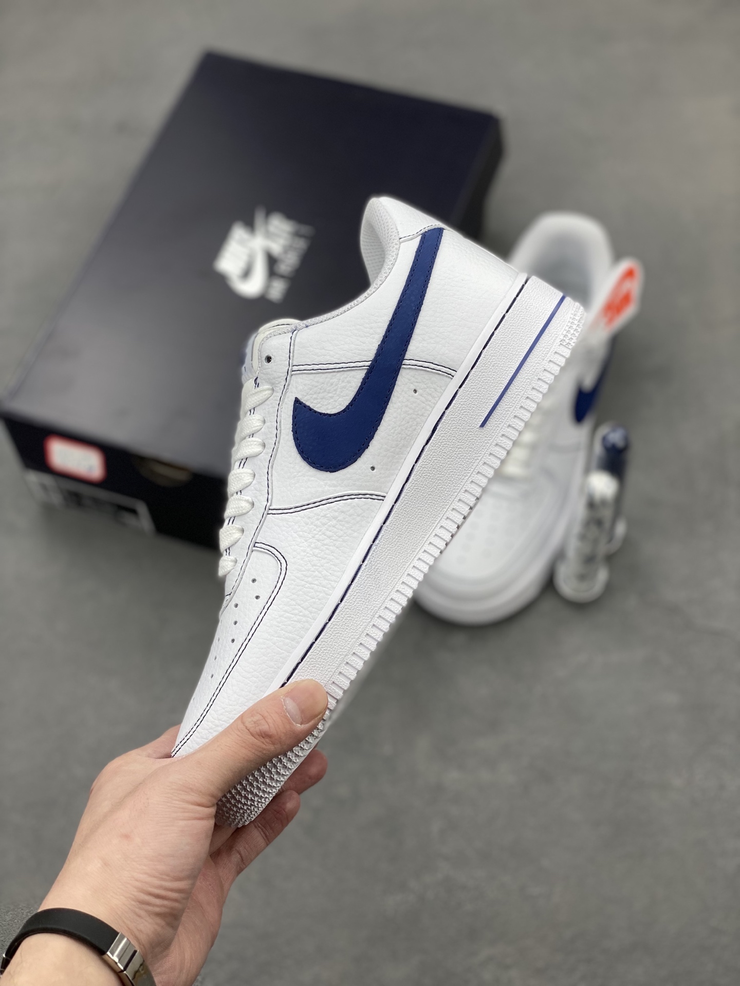 Nike Air Force 1 '07 Low White/Navy Sneakers HQ2037-100 Limited Edition 4 i1742230976506 7247 0 2