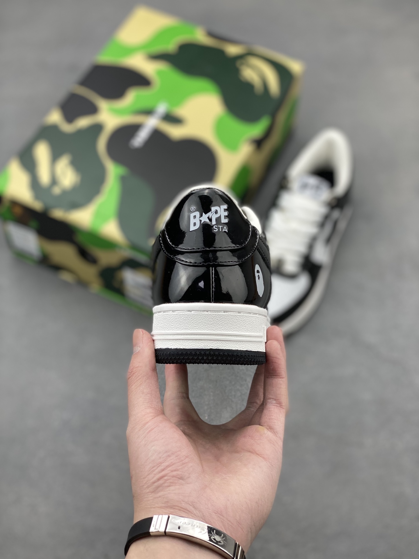 BAPE STA Black & White Leather Sneakers - Classic Street Style 5 i1742231333836 2380 0 3