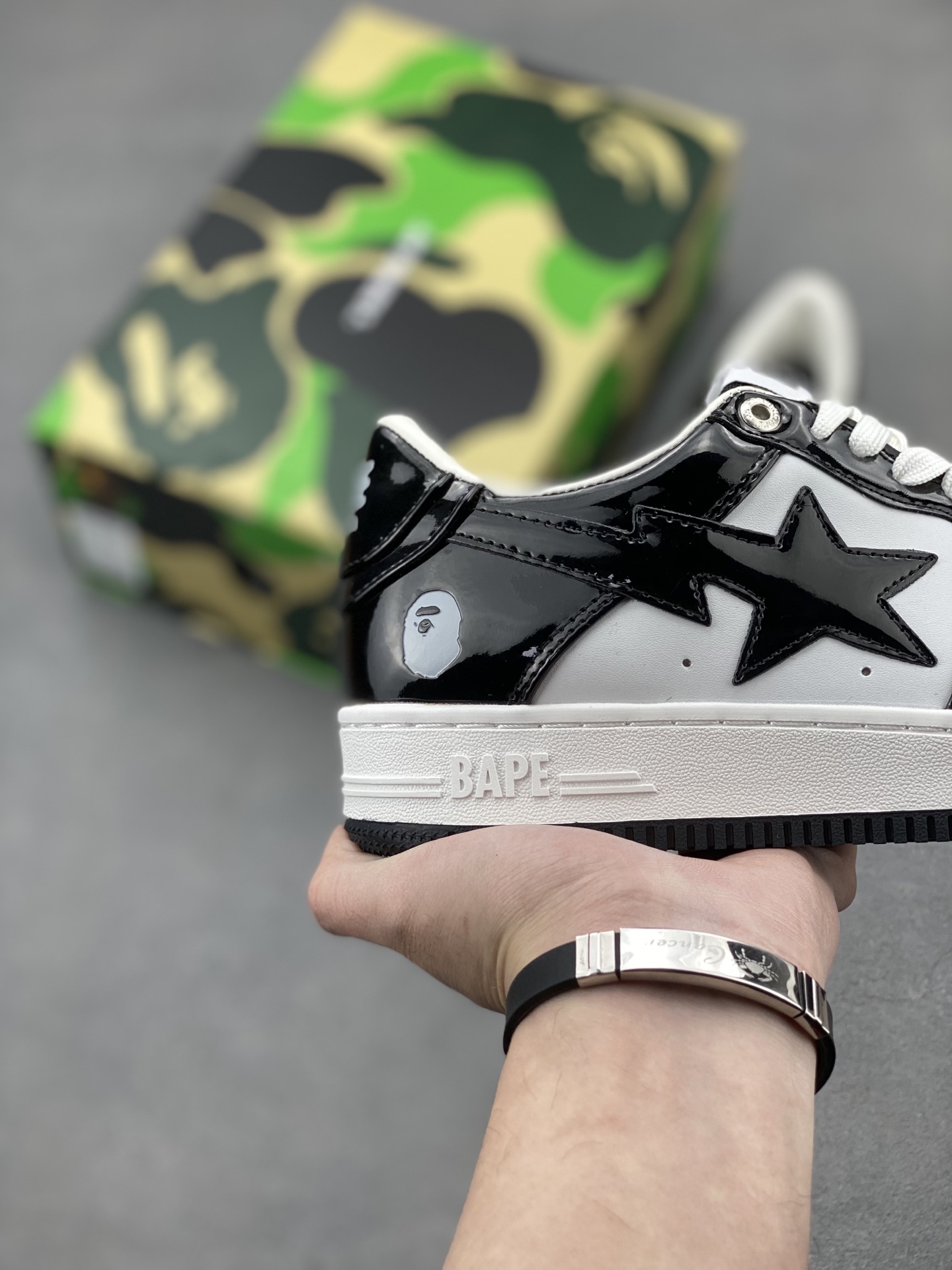 BAPE STA Black & White Leather Sneakers - Classic Street Style 6 i1742231344171 8146 0 4