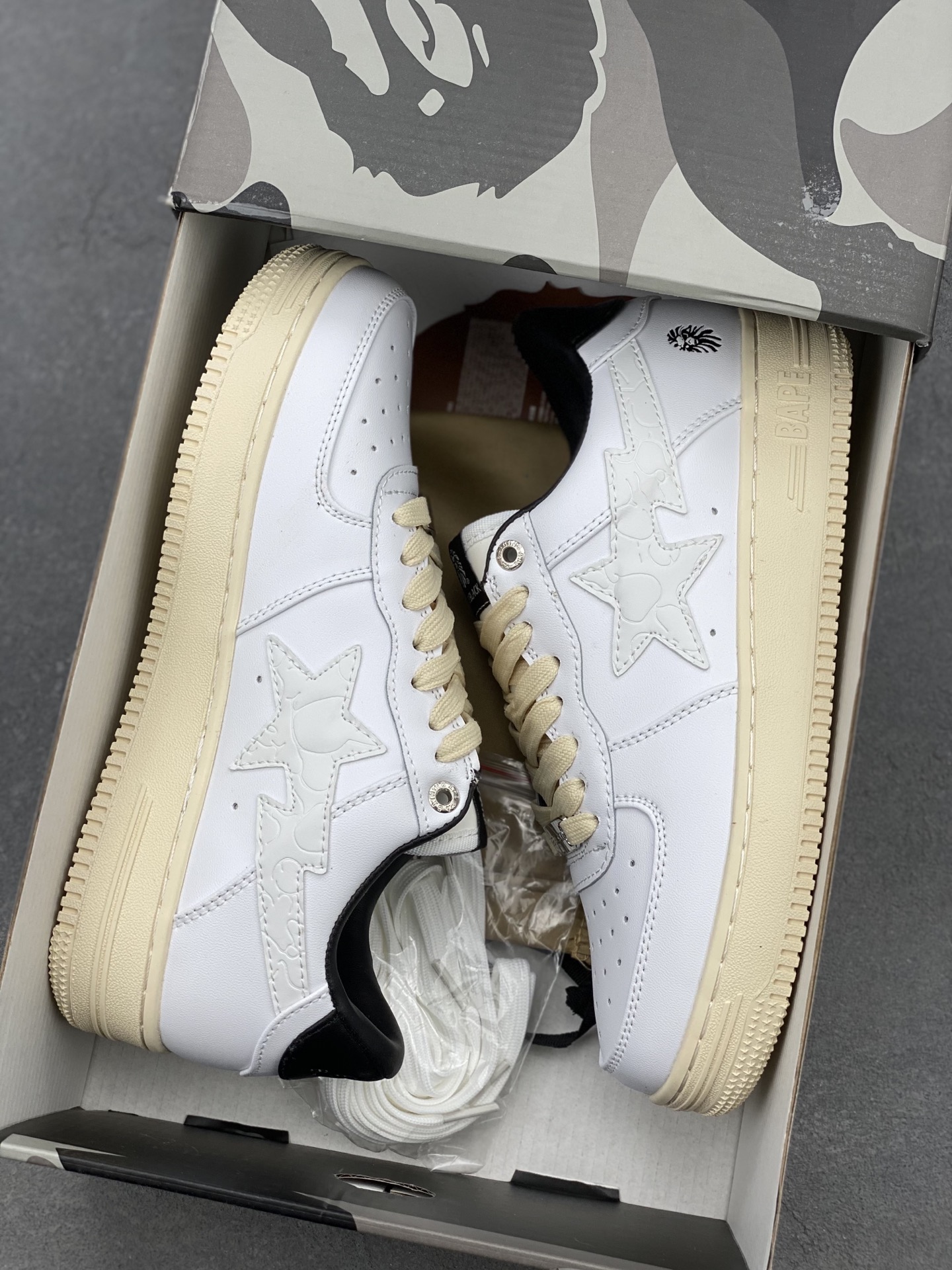 Bape Sta White Leather Sneakers Casual Shoes, Classic Design 10 i1742231516680 5258 0 8