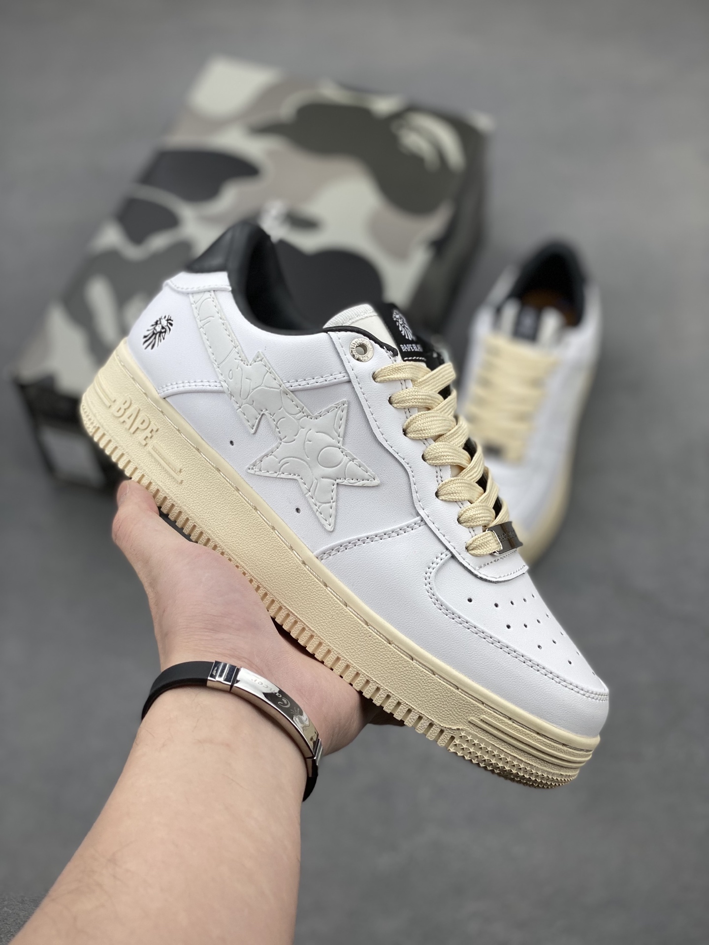 Bape Sta White Leather Sneakers Casual Shoes, Classic Design 2 i1742231525952 1190 0 0