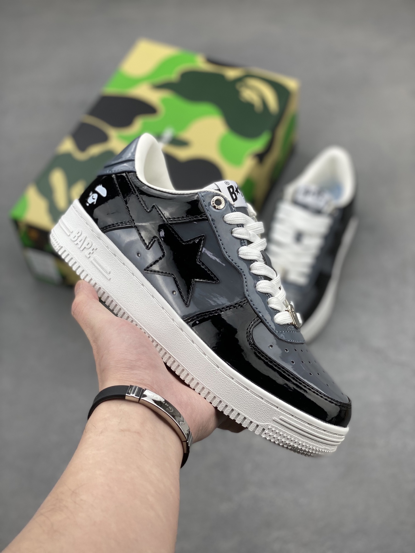 BAPE Sta Patent Leather Sneakers - Classic Style, Superior Comfort 2 i1742231715726 4279 0 0