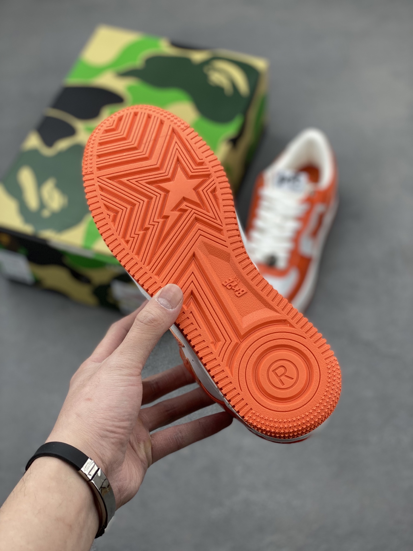 BAPE STA Orange & White Leather Sneakers Iconic Streetwear Style 7 i1742231757962 5722 0 5