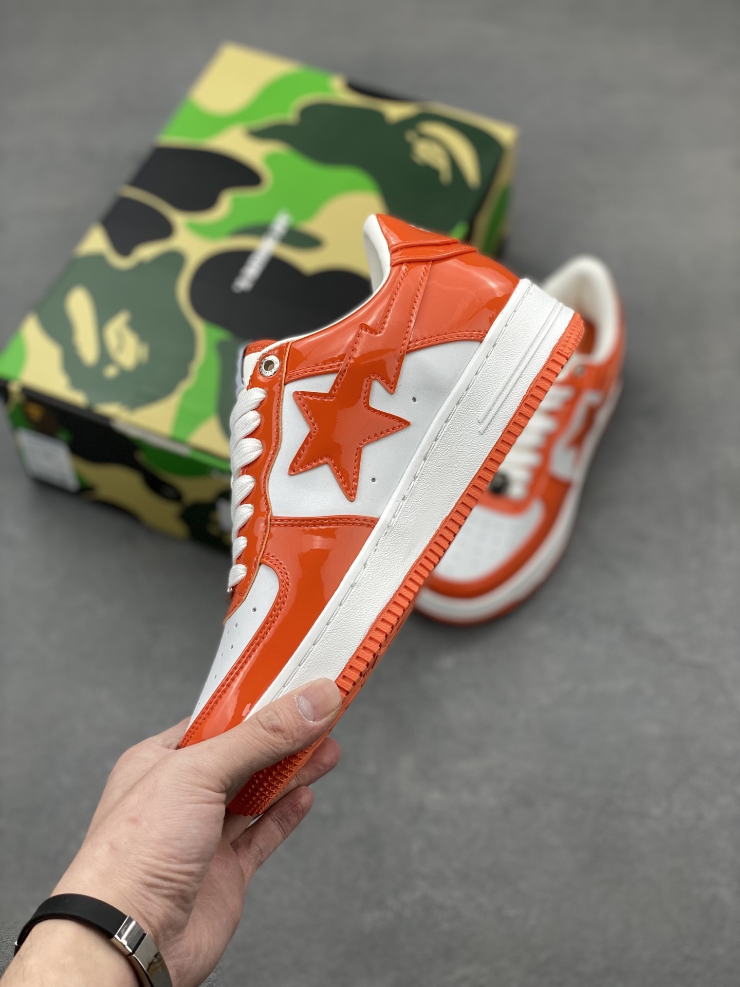 BAPE STA Orange & White Leather Sneakers Iconic Streetwear Style 4 i1742231758038 9633 0 2