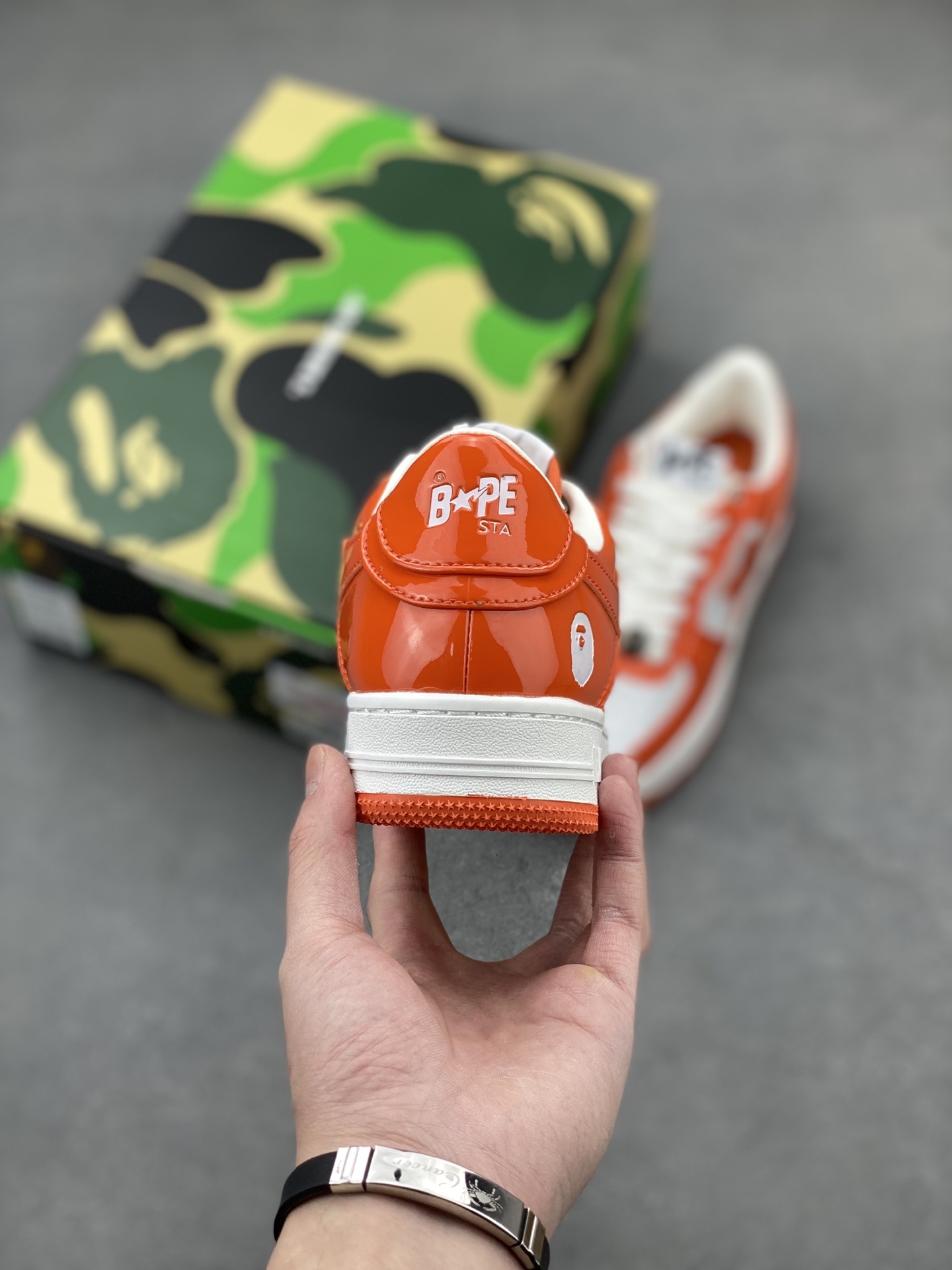 BAPE STA Orange & White Leather Sneakers Iconic Streetwear Style 5 i1742231766557 4090 0 3