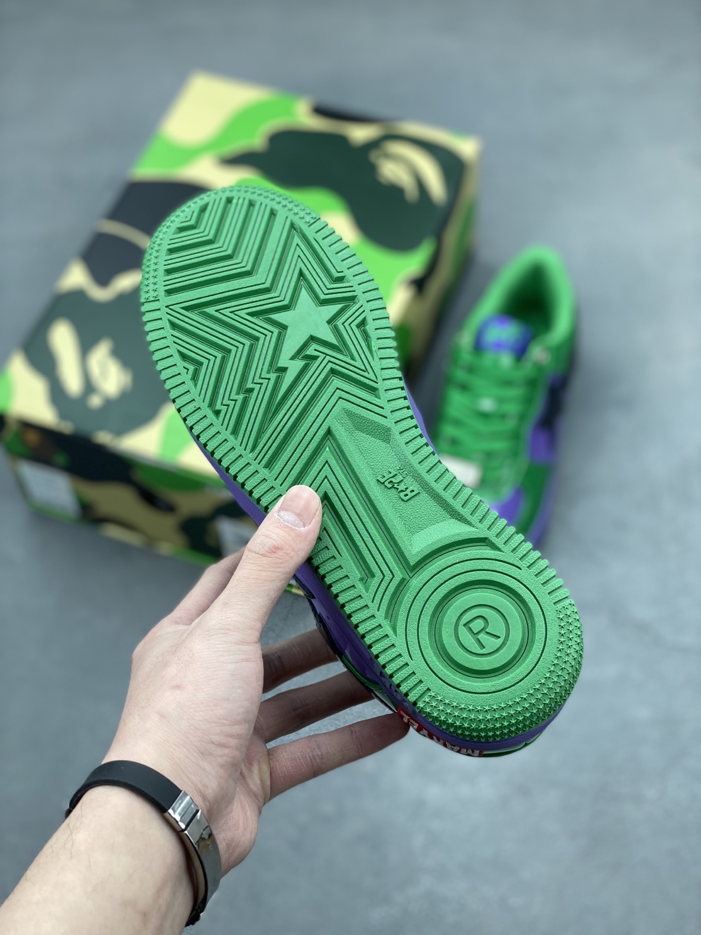 BAPE x Marvel Hulk Sta Low Sneakers Green Purple, Classic Street Style Shoes 7 i1742231868251 8557 0 5