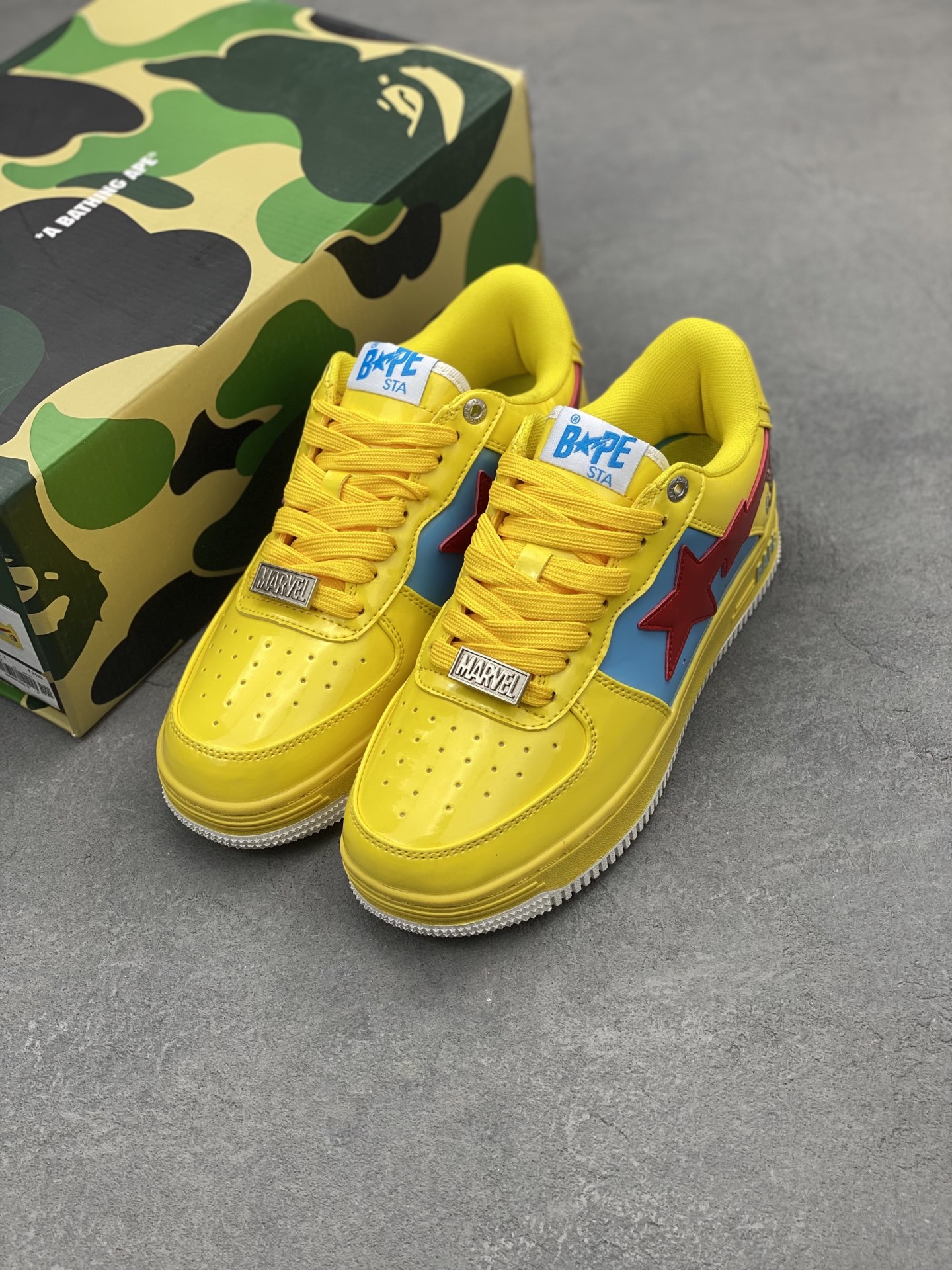 BAPE STA Marvel Yellow: Classic Street Style, Comfortable Athletic Shoes 9 i1742232011997 5323 0 7