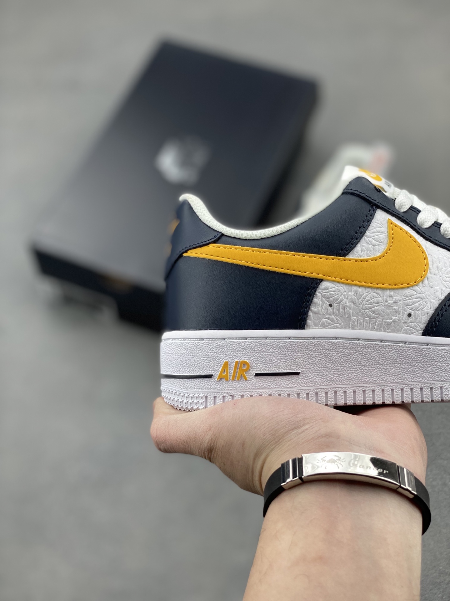 Nike Air Force 1 Low Sneakers - Navy Blue & Yellow Accents 6 i1742331787163 5266 0 4