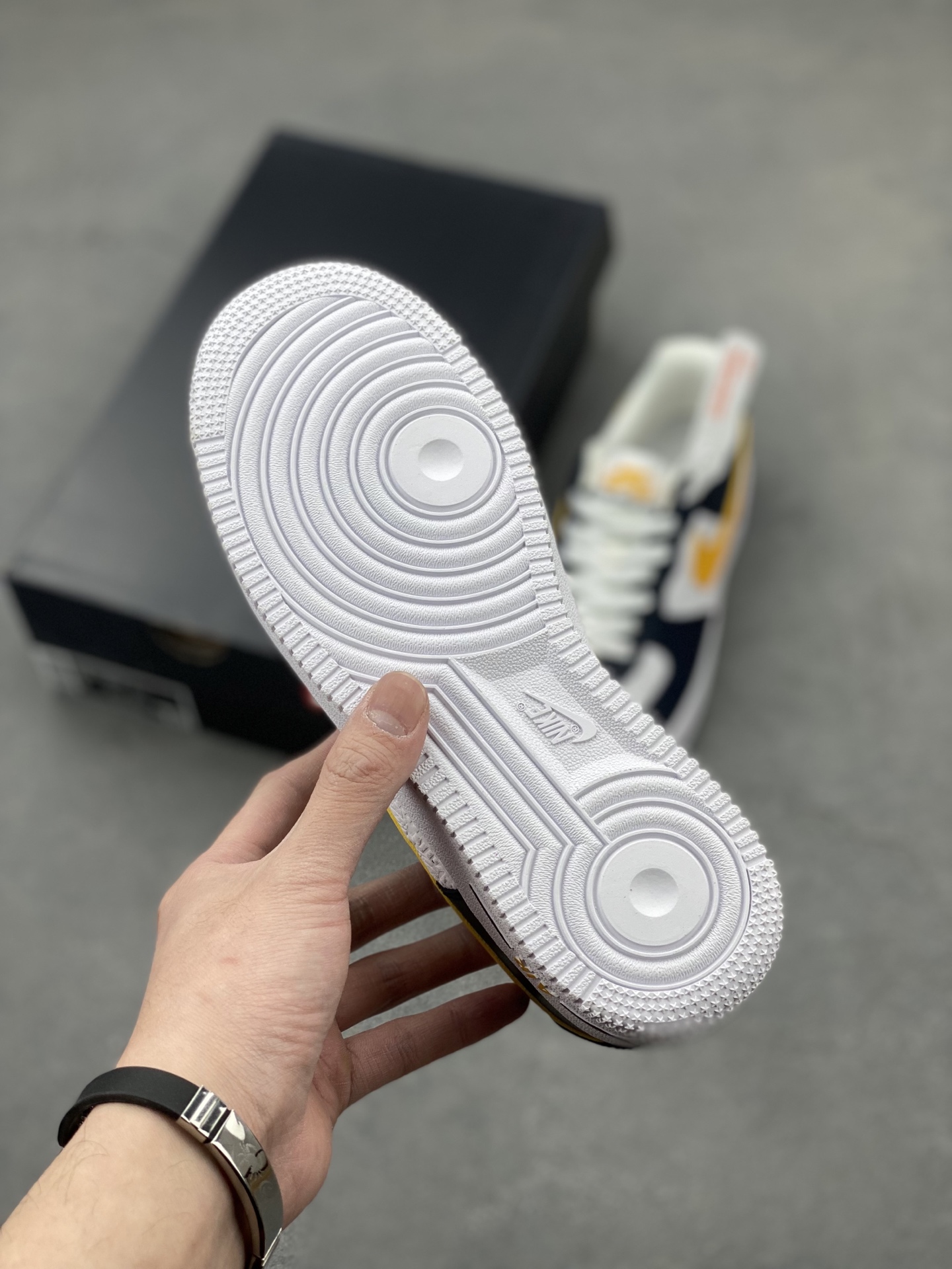 Nike Air Force 1 Low Sneakers - Navy Blue & Yellow Accents 7 i1742331789814 6866 0 5