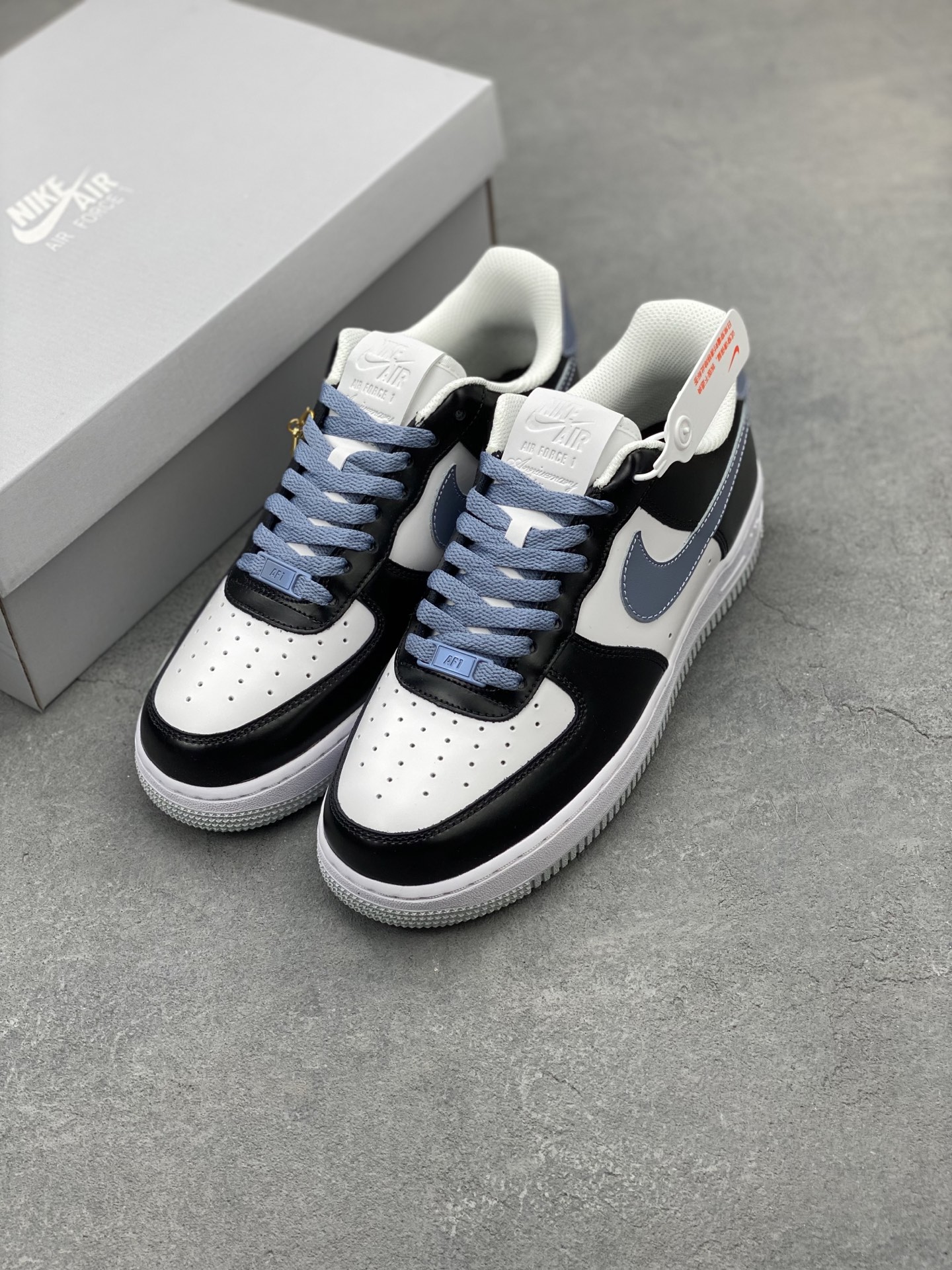 Nike Air Force 1 Low Black White Blue Casual Sneakers FD9065-100 9 i1742331829471 5853 0 7