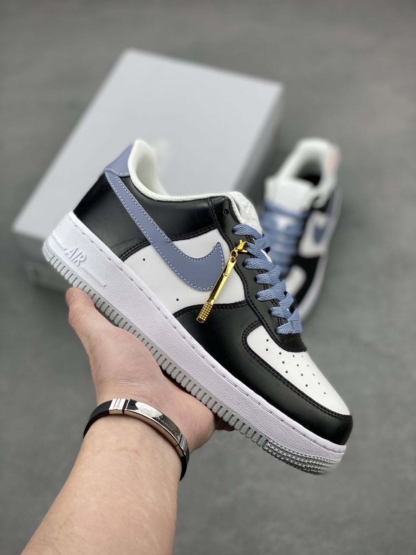 Nike Air Force 1 Low Black White Blue Casual Sneakers FD9065-100 2 i1742331829477 9918 0 0