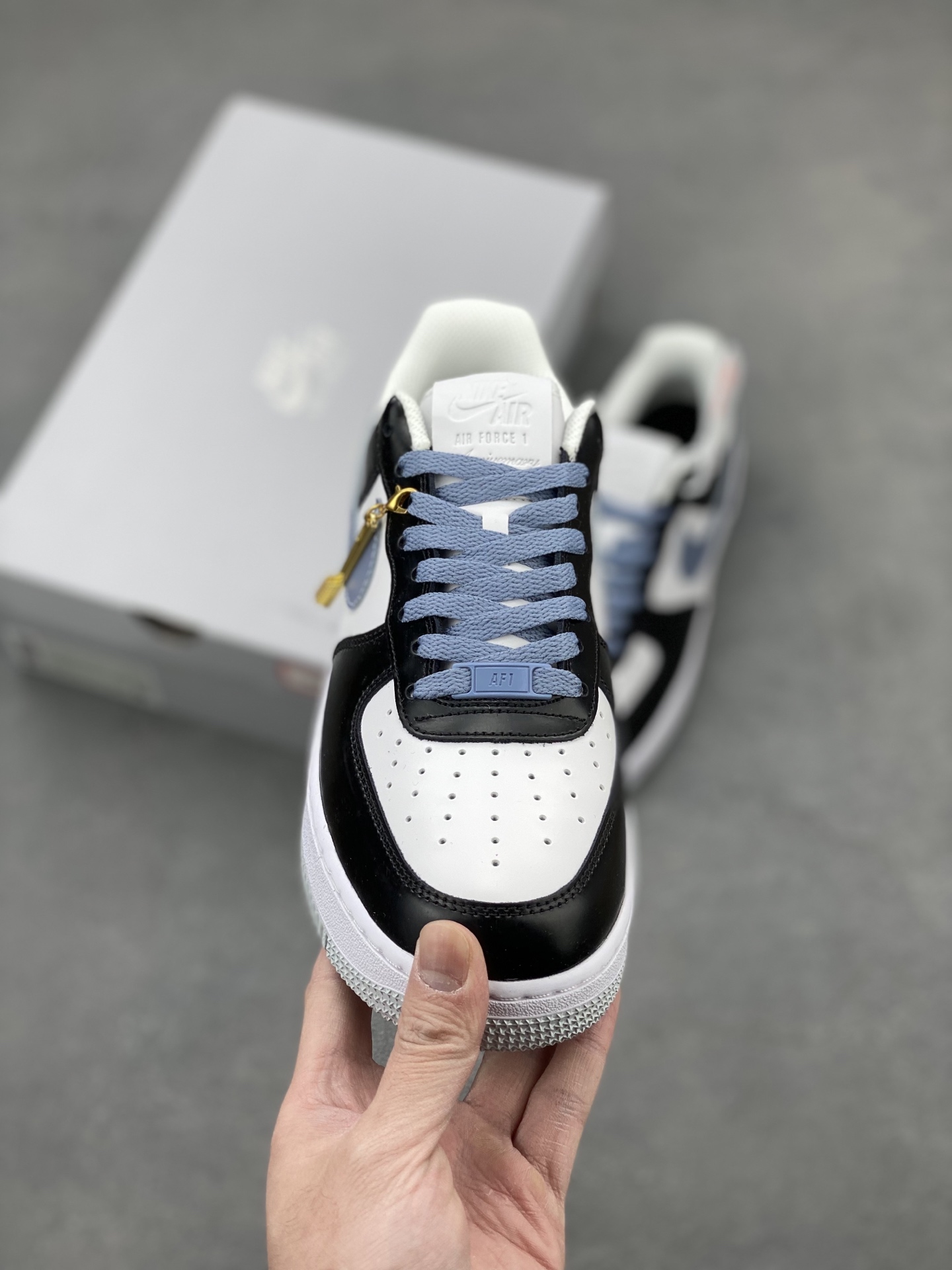Nike Air Force 1 Low Black White Blue Casual Sneakers FD9065-100 3 i1742331832118 2224 0 1