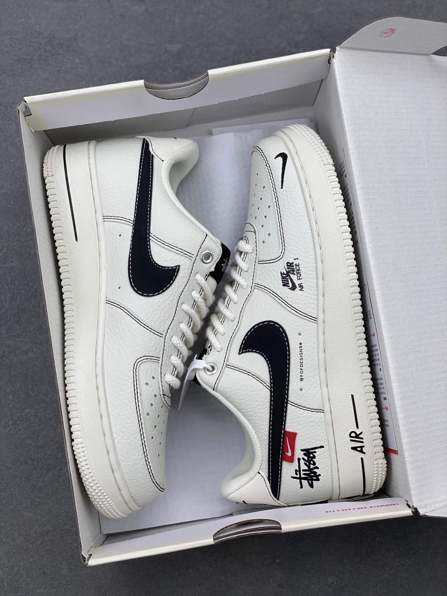 Nike Air Force 1 '07 Low Stussy Collab Sneakers - White/Black 10 i1742400478322 2126 0 8