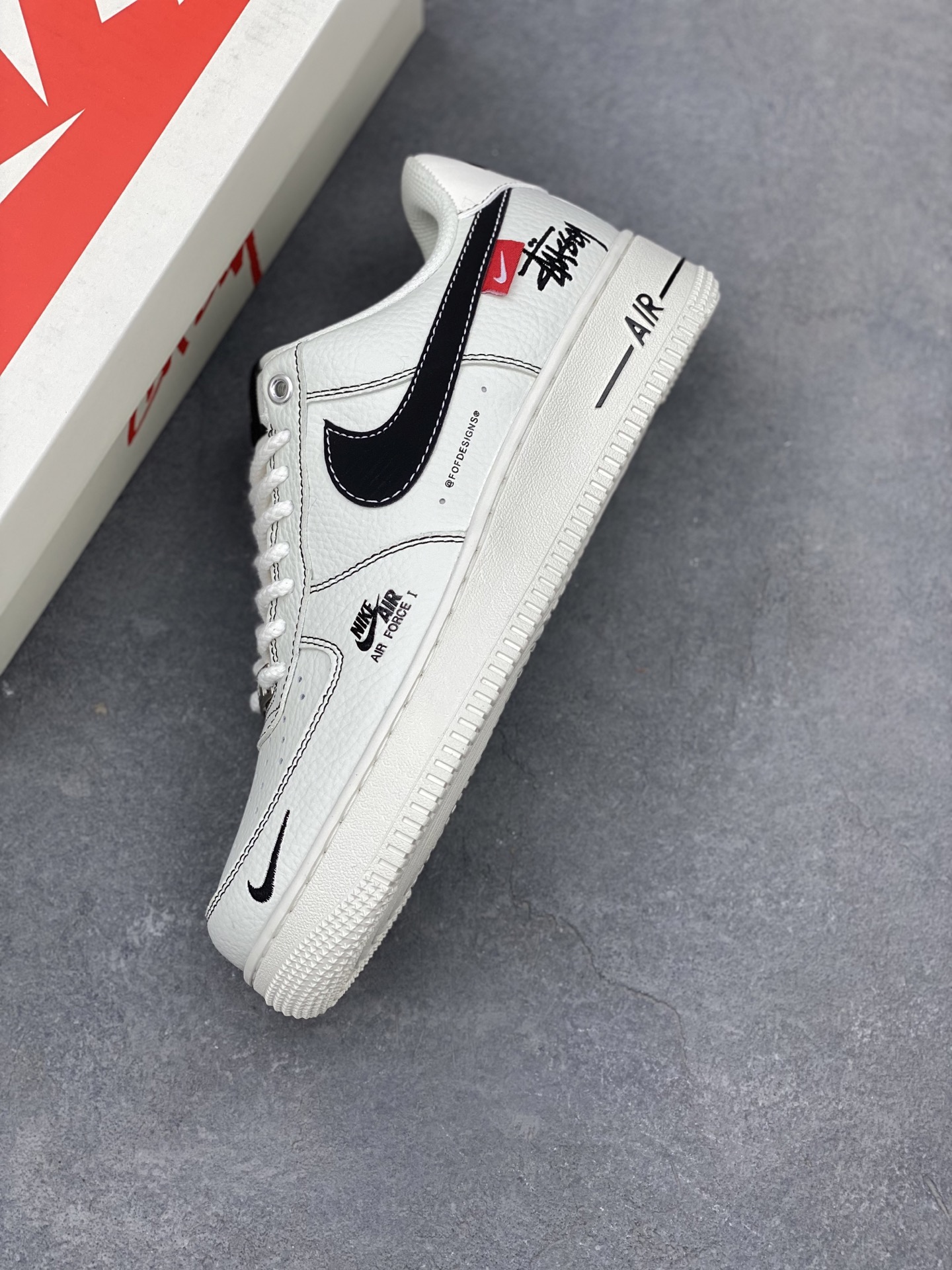 Nike Air Force 1 '07 Low Stussy Collab Sneakers - White/Black 8 i1742400481966 6213 0 6