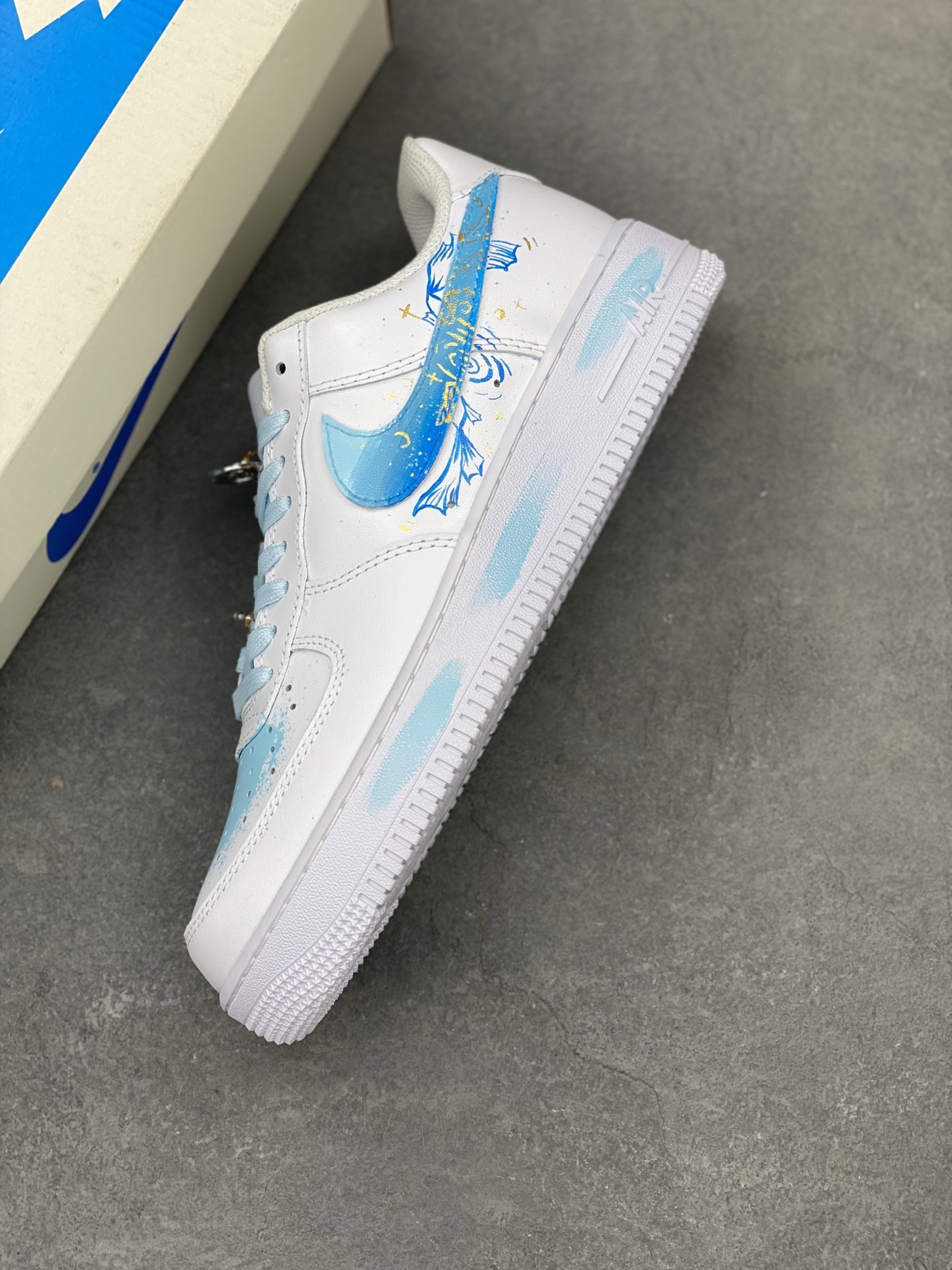 Nike Air Force 1 '07 Low White/Blue Custom Sneakers Limited Edition - Size 36-45 8 i1742400533180 3286 0 6