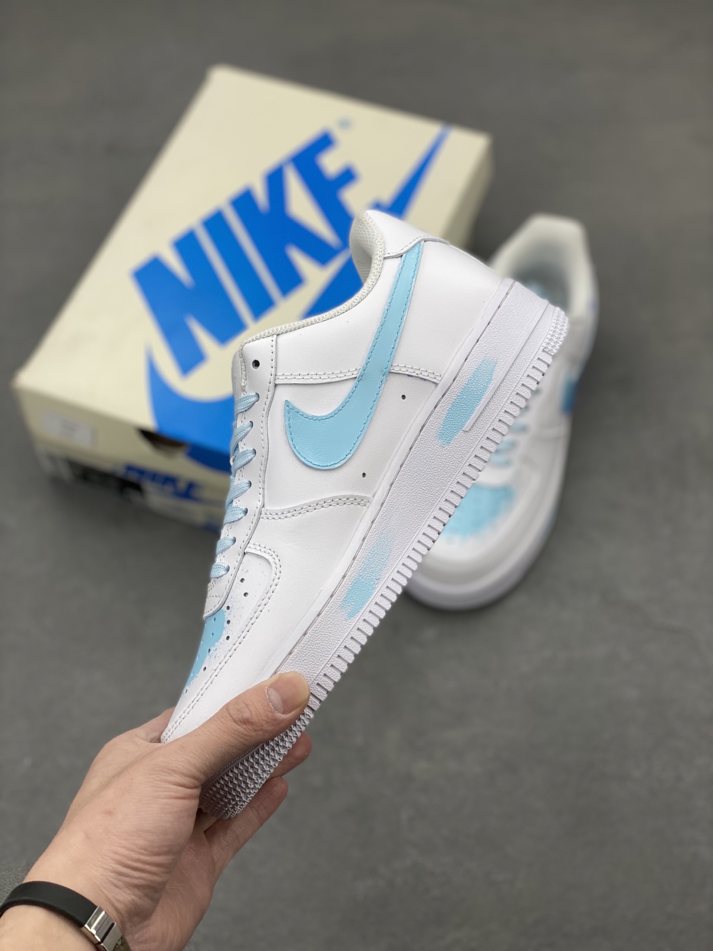 Nike Air Force 1 '07 Low White/Blue Custom Sneakers Limited Edition - Size 36-45 4 i1742400534099 7355 0 2
