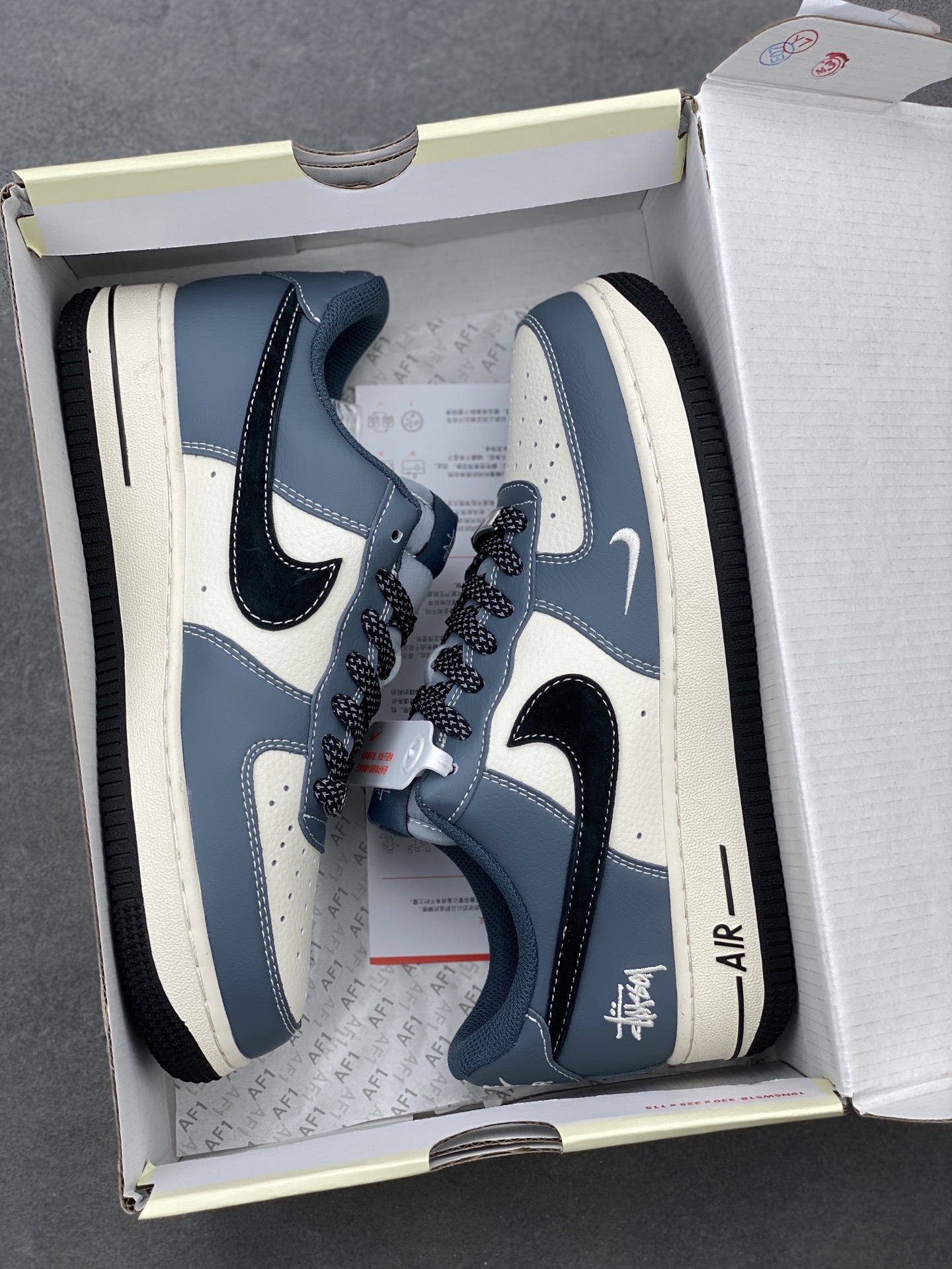 Nike Air Force 1 '07 Low Stussy Collab - Blue/Black, Limited Edition Shoe 10 i1742400899899 7378 0 8