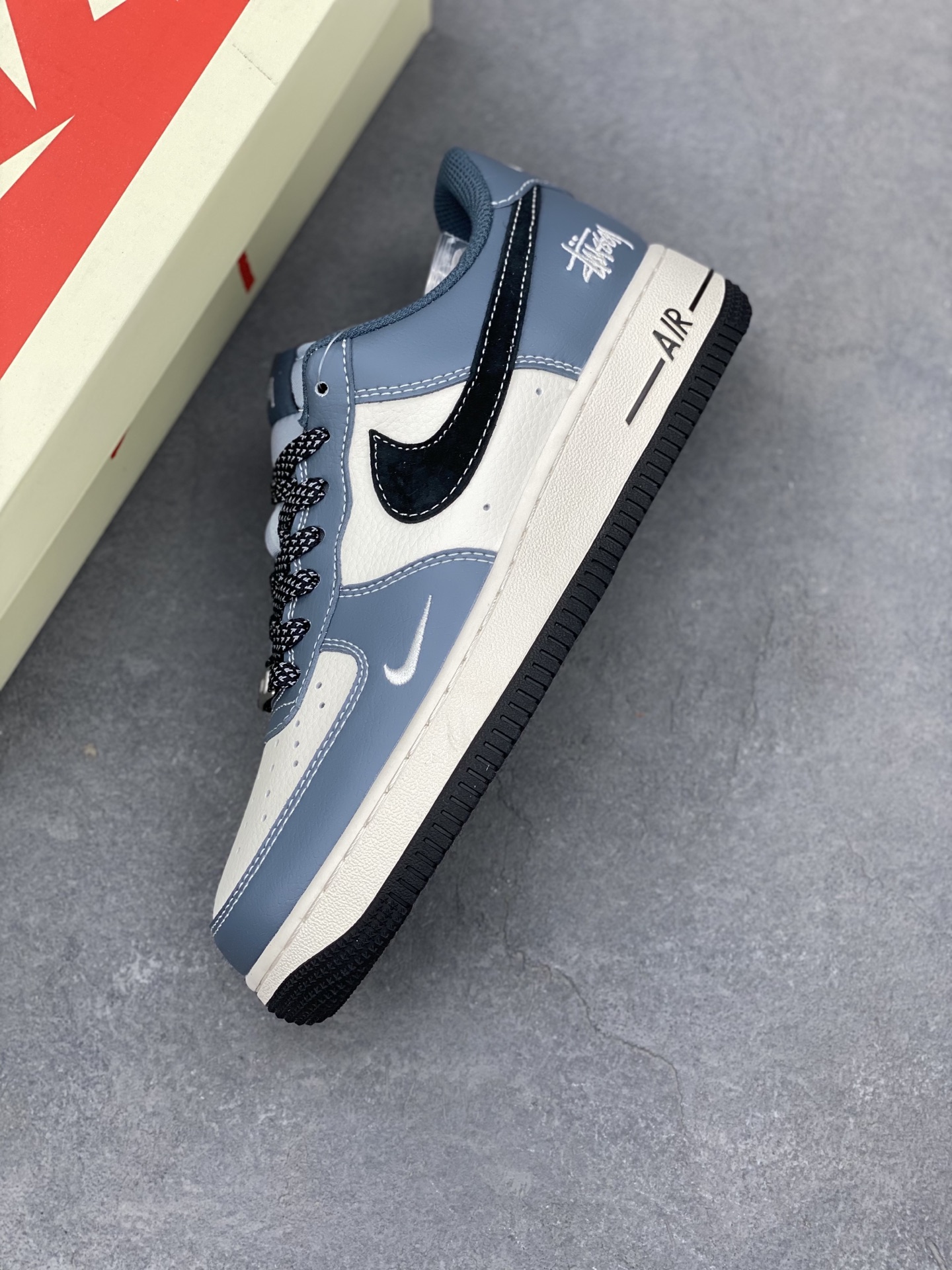 Nike Air Force 1 '07 Low Stussy Collab - Blue/Black, Limited Edition Shoe 8 i1742400905200 4600 0 6