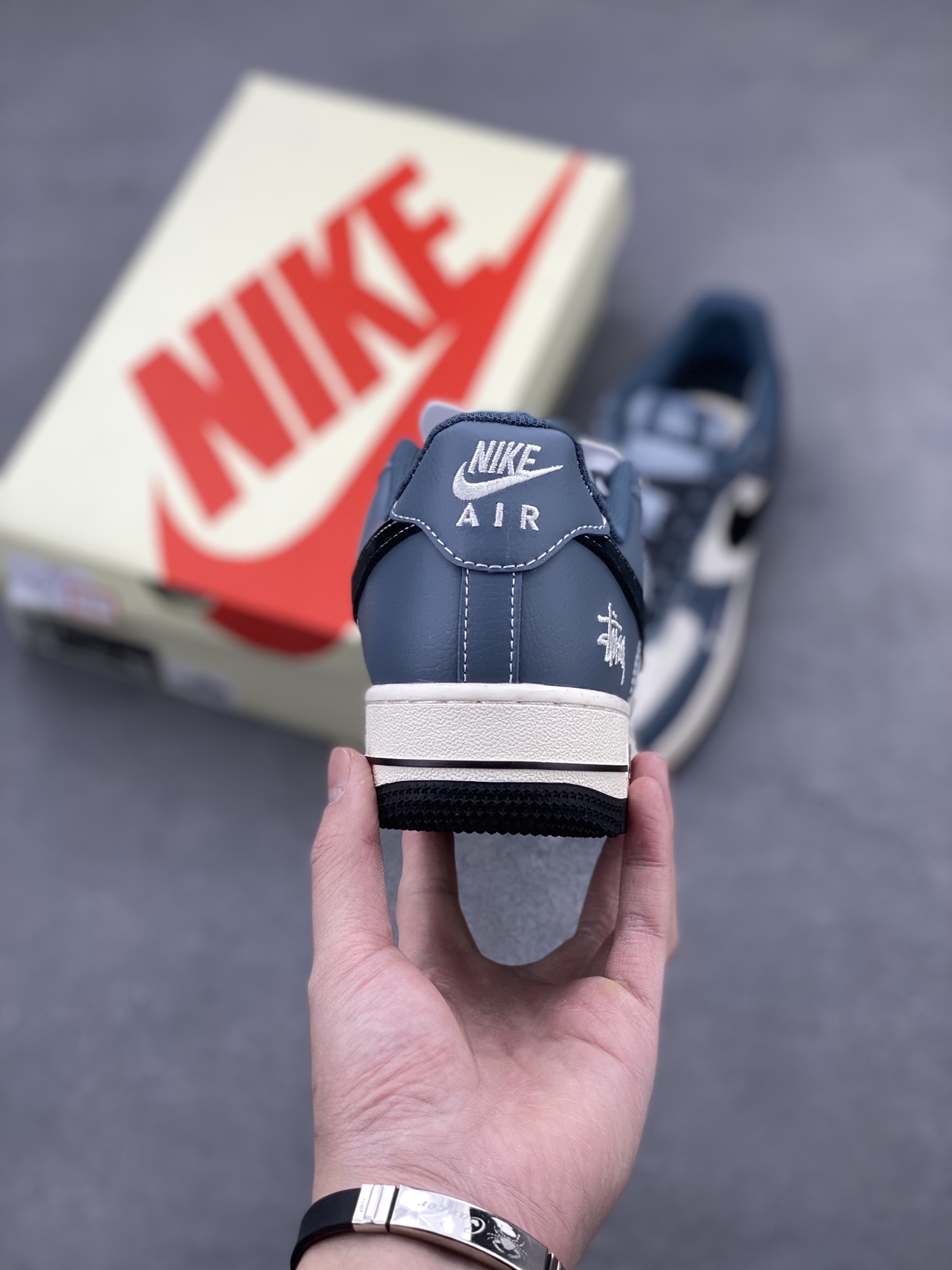 Nike Air Force 1 '07 Low Stussy Collab - Blue/Black, Limited Edition Shoe 5 i1742400905618 7297 0 3