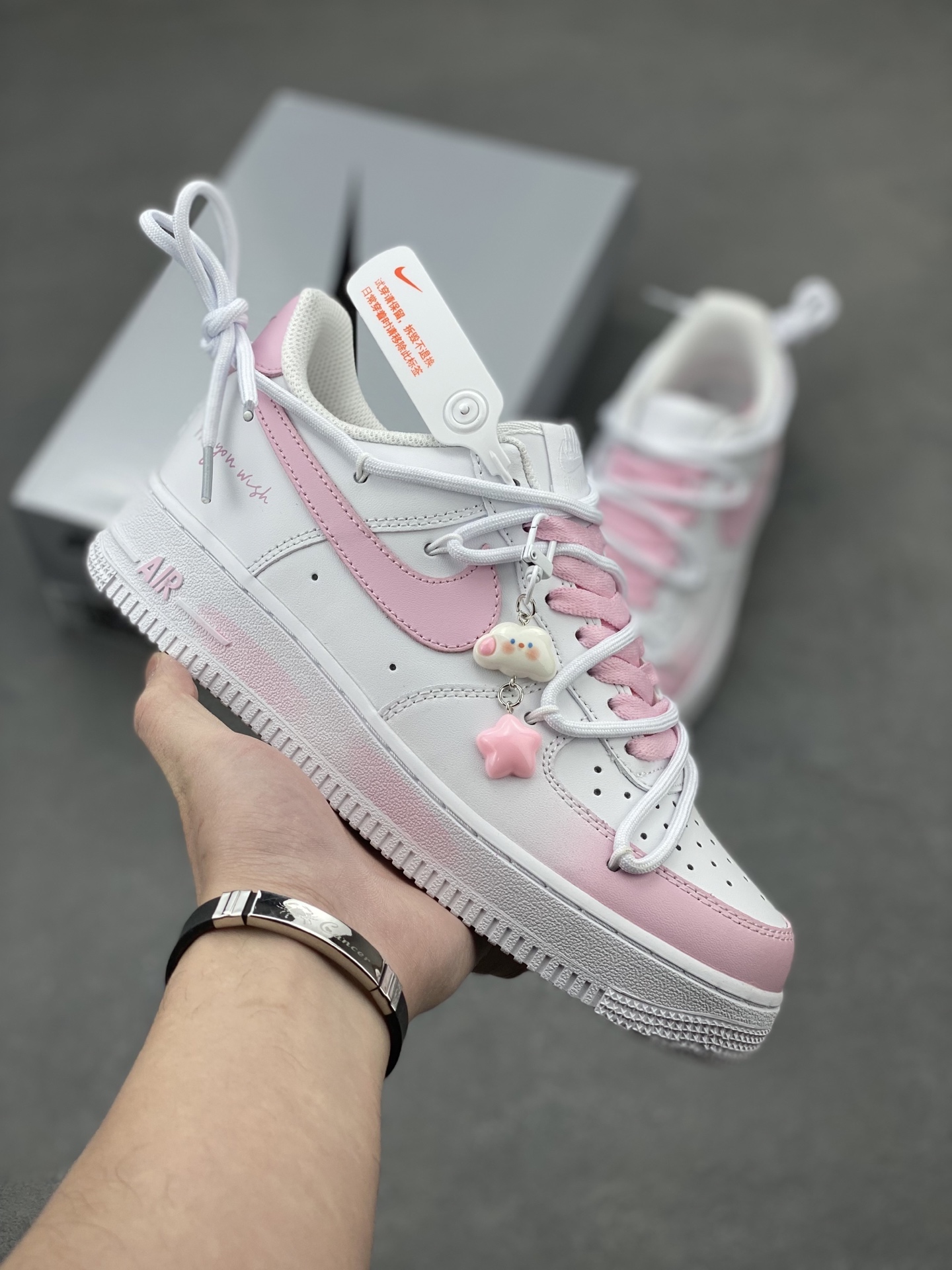 Nike Air Force 1 '07 Low White/Pink Casual Sneakers Women Size 2 i1742487801390 3204 0 0
