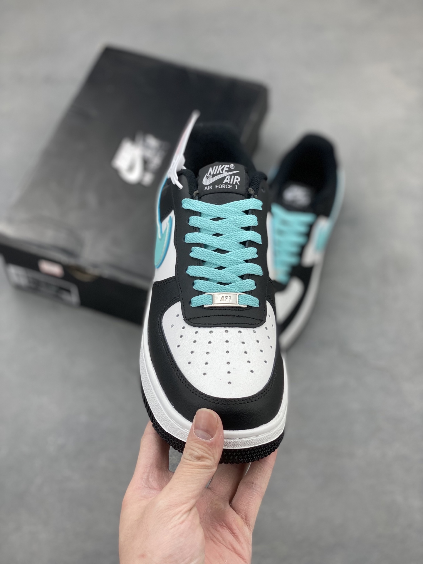 Nike Air Force 1 Low Black White Turquoise Casual Sneaker DV0788-100 3 i1742594462948 2811 0 1