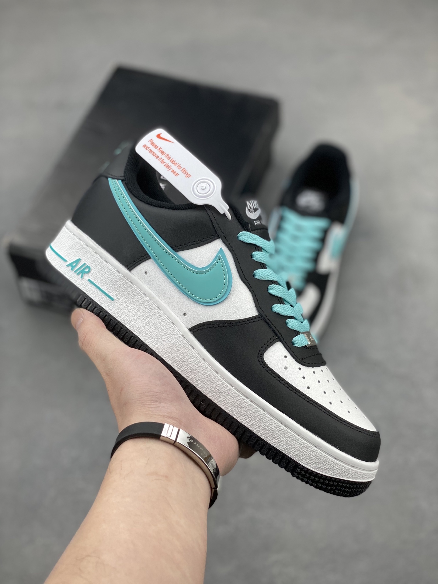 Nike Air Force 1 Low Black White Turquoise Casual Sneaker DV0788-100 2 i1742594468776 6127 0 0