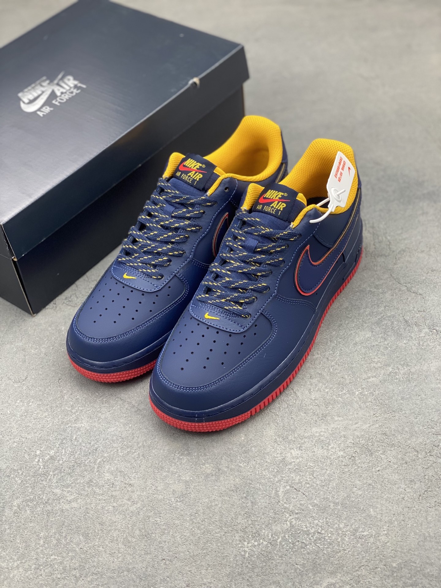Nike Air Force 1 '07 Low Navy/Red/Yellow Limited Edition Sneakers 9 i1742659758755 6855 0 7