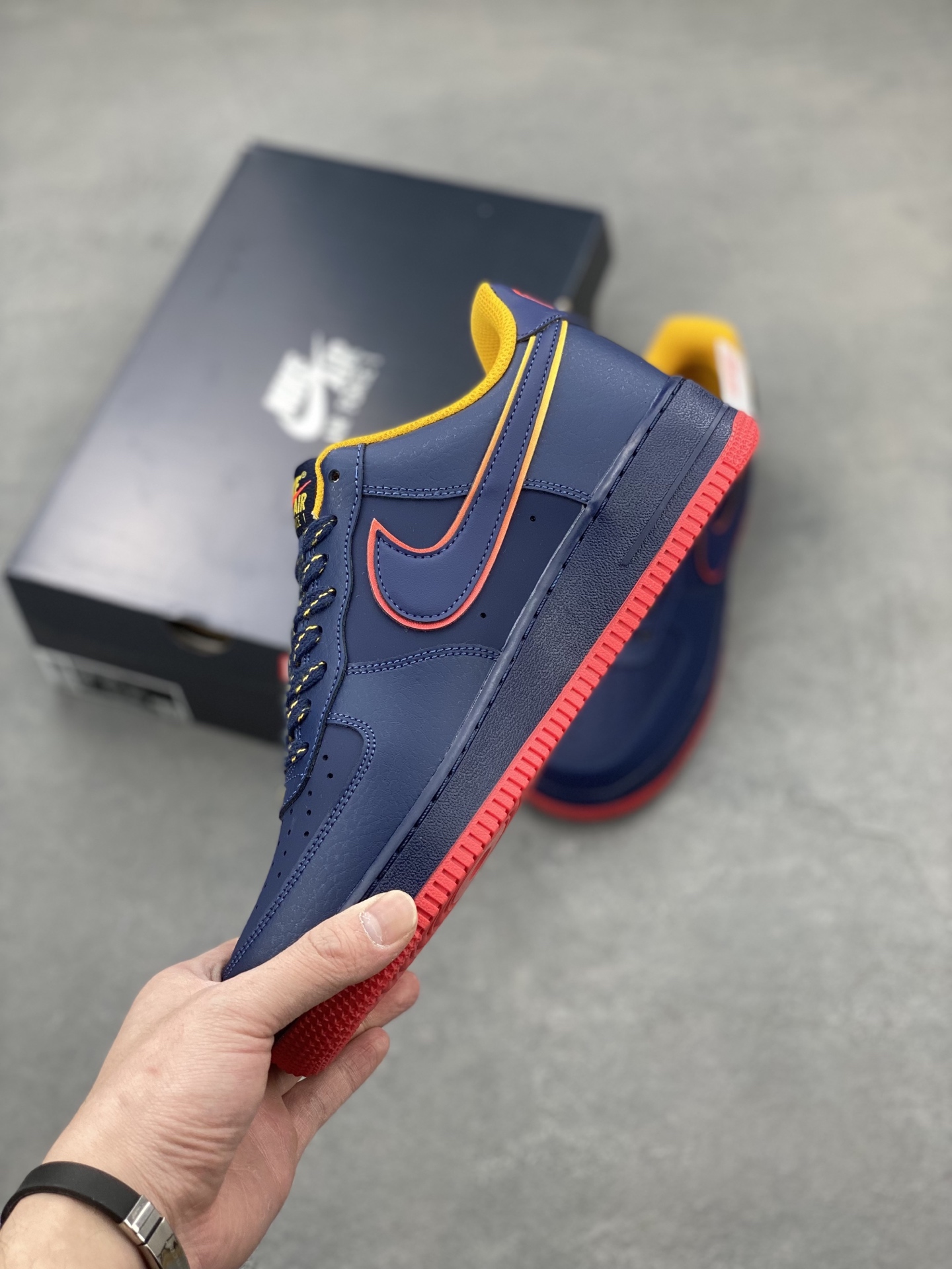 Nike Air Force 1 '07 Low Navy/Red/Yellow Limited Edition Sneakers 4 i1742659758842 7251 0 2