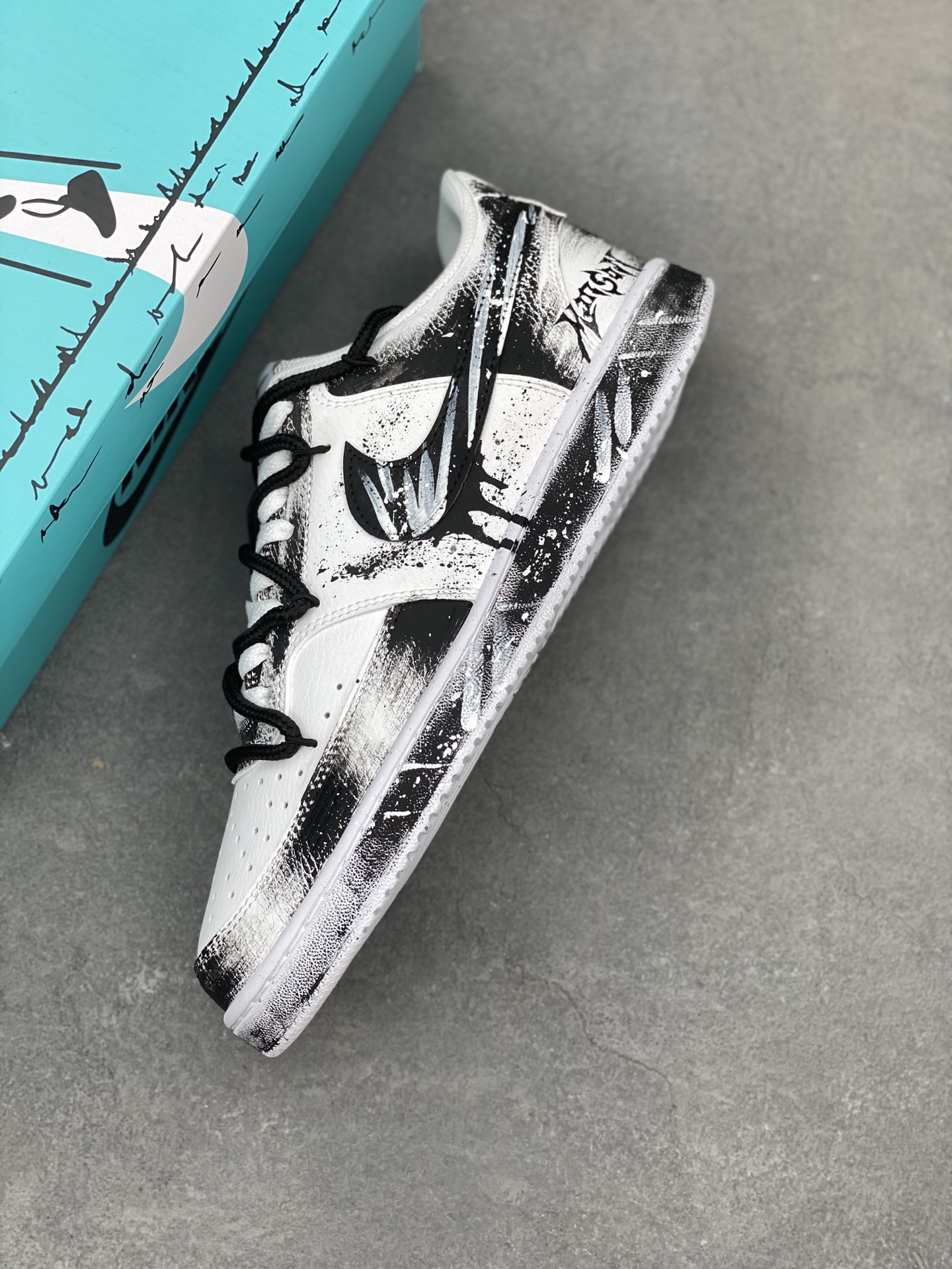 Nike Court Vision 1 'Mirror Shadow' Custom Graffiti Sneakers - Limited Edition 8 i1742660166557 7035 0 6