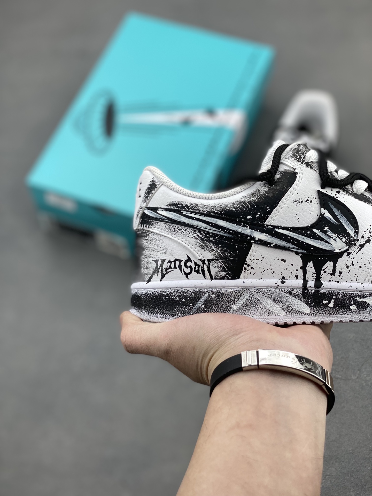 Nike Court Vision 1 'Mirror Shadow' Custom Graffiti Sneakers - Limited Edition 6 i1742660167355 2561 0 4