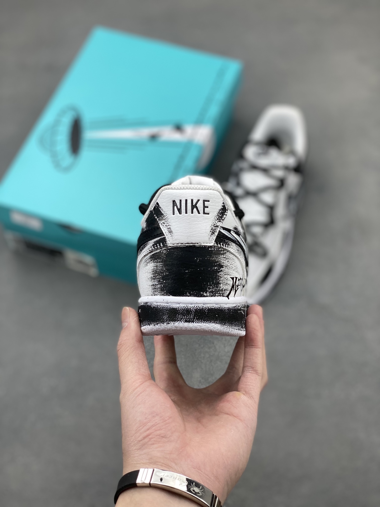 Nike Court Vision 1 'Mirror Shadow' Custom Graffiti Sneakers - Limited Edition 5 i1742660168558 3470 0 3