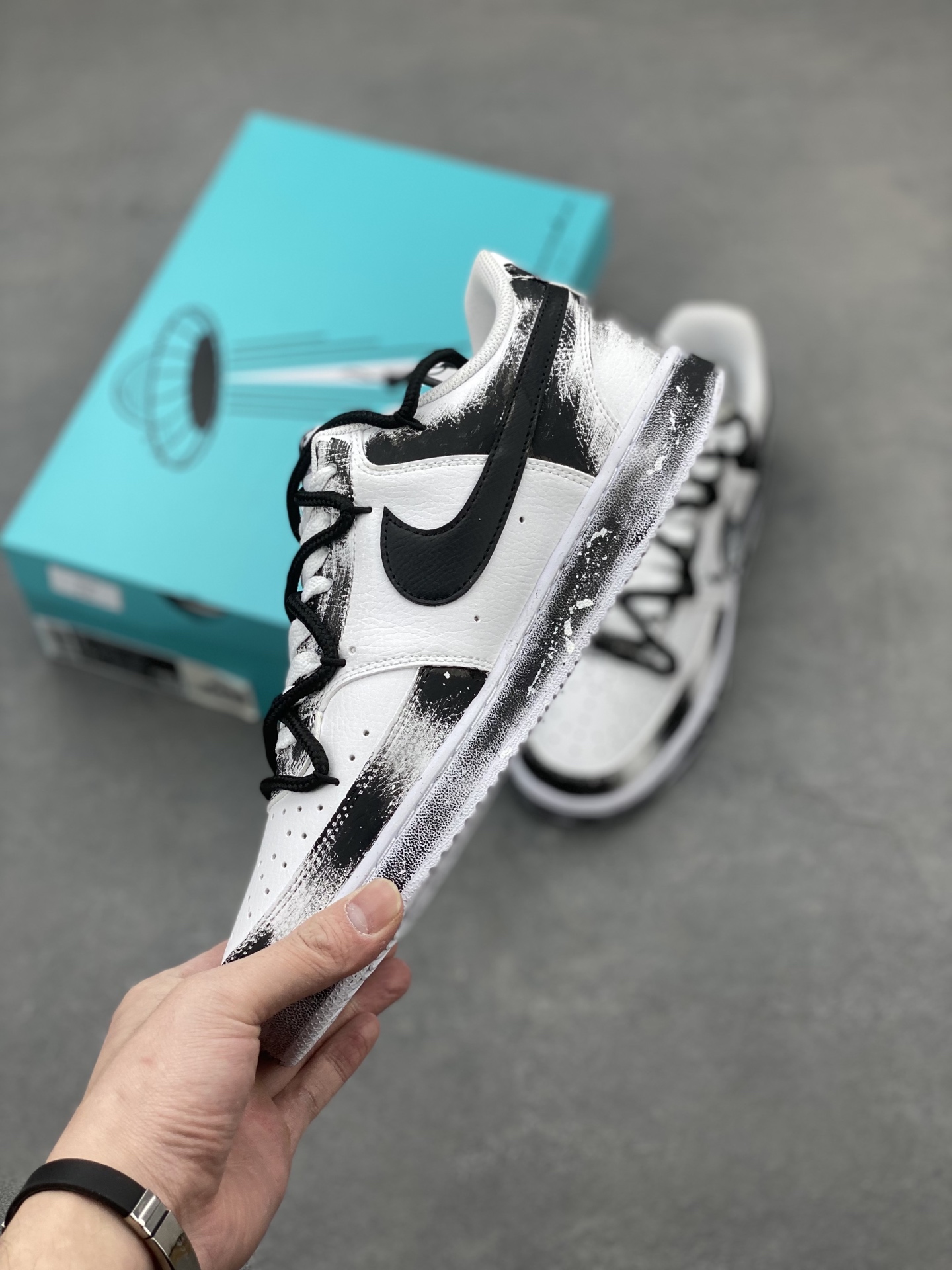 Nike Court Vision 1 'Mirror Shadow' Custom Graffiti Sneakers - Limited Edition 4 i1742660176592 306 0 2