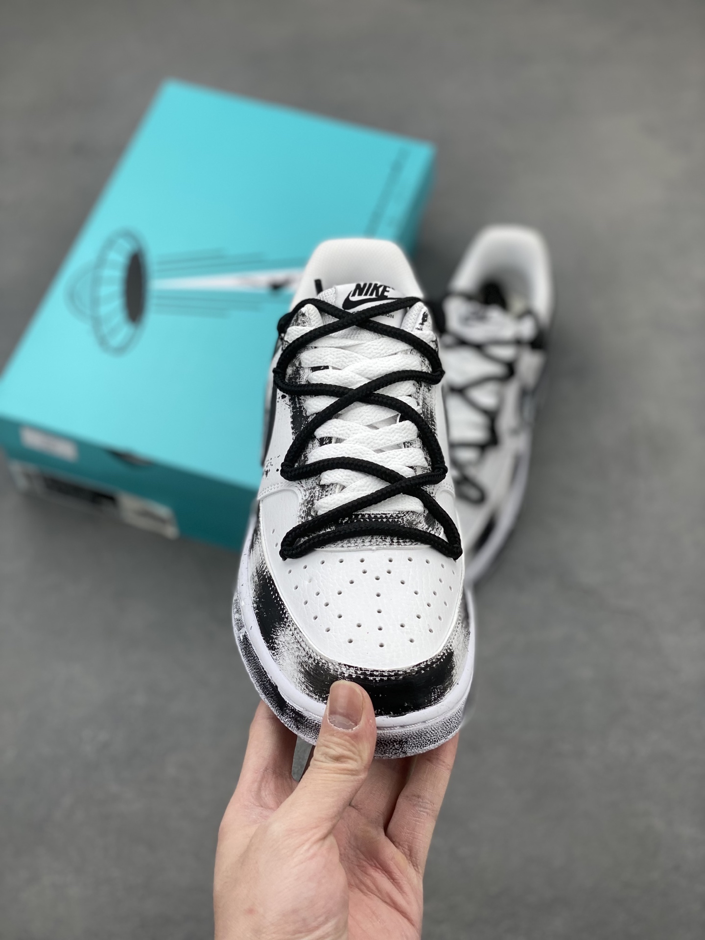 Nike Court Vision 1 'Mirror Shadow' Custom Graffiti Sneakers - Limited Edition 3 i1742660177364 2803 0 1